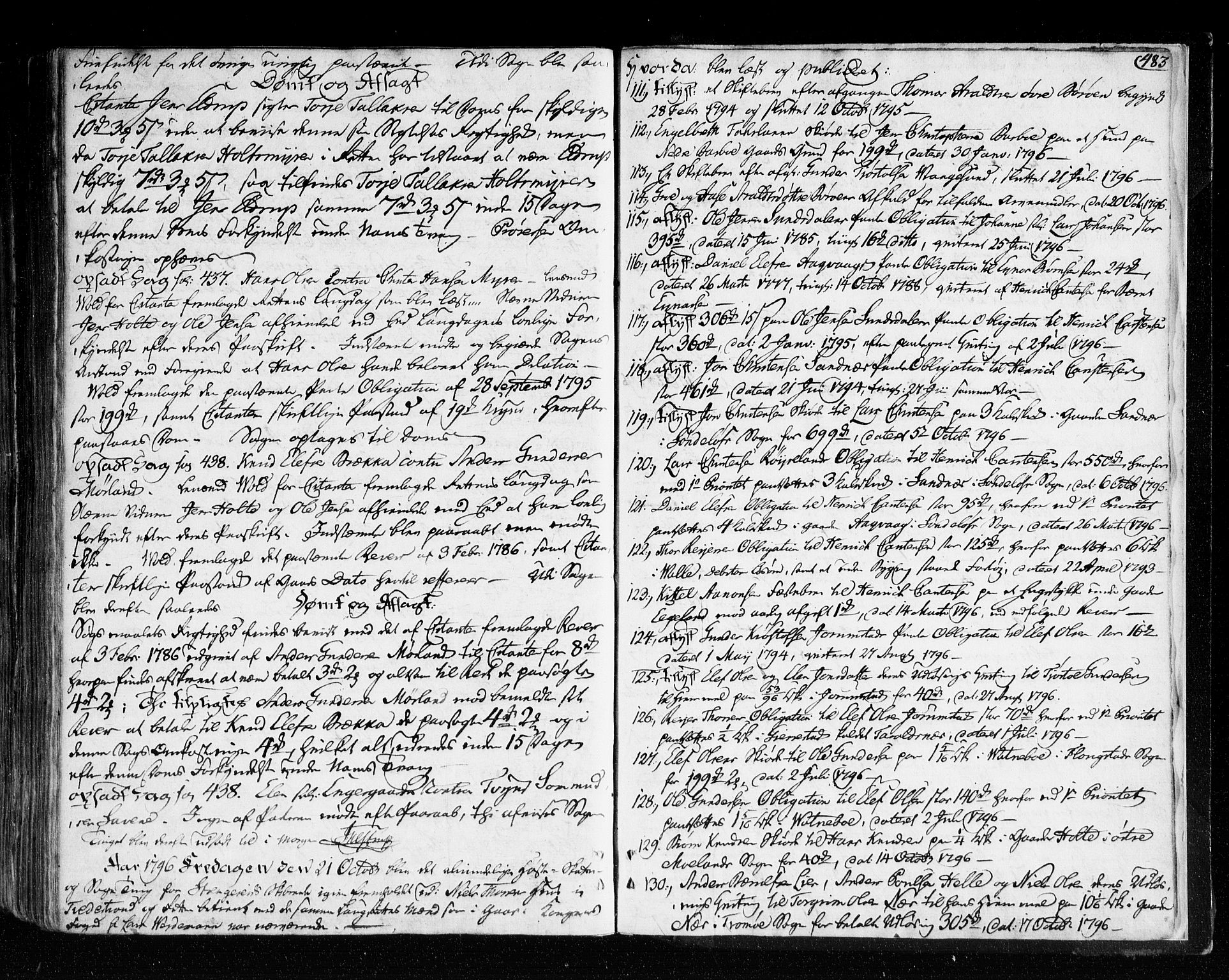 Nedenes sorenskriveri før 1824, SAK/1221-0007/F/Fa/L0040: Tingbok med register nr 35, 1792-1796, p. 482b-483a
