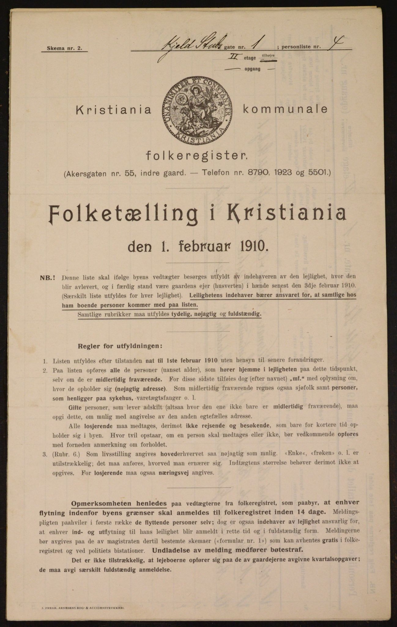 OBA, Municipal Census 1910 for Kristiania, 1910, p. 49813