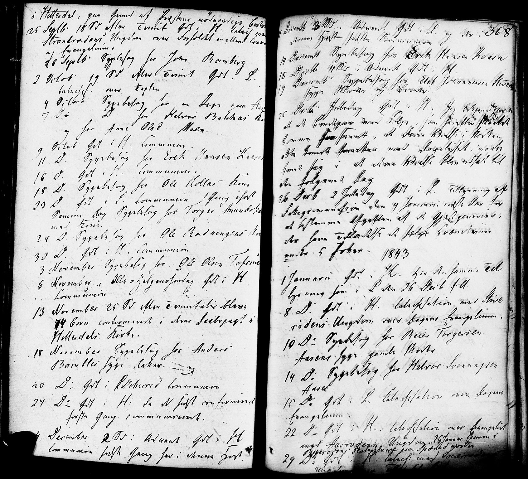 Heddal kirkebøker, SAKO/A-268/F/Fa/L0006: Parish register (official) no. I 6, 1837-1854, p. 368