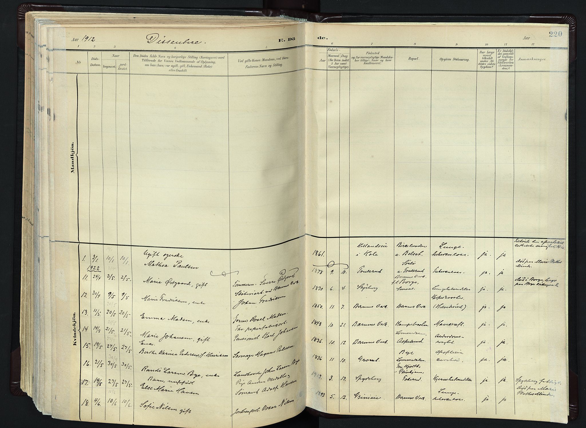 Vestre Bærum prestekontor Kirkebøker, AV/SAO-A-10209a/F/Fa/L0001: Parish register (official) no. 1, 1896-1923, p. 220