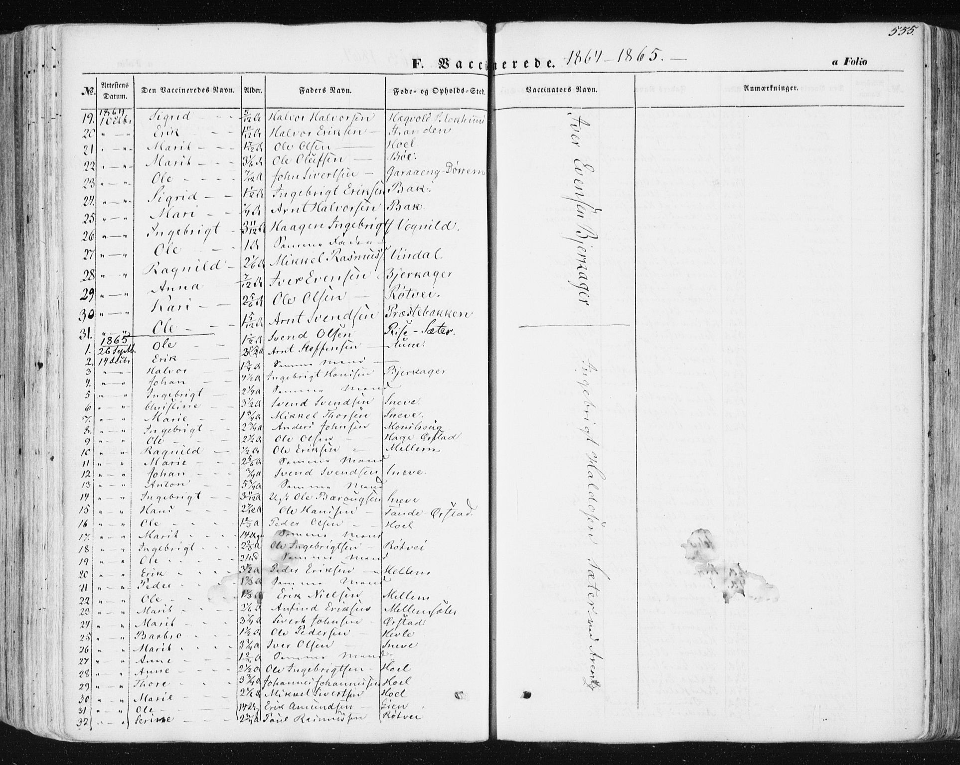 Ministerialprotokoller, klokkerbøker og fødselsregistre - Sør-Trøndelag, SAT/A-1456/678/L0899: Parish register (official) no. 678A08, 1848-1872, p. 555