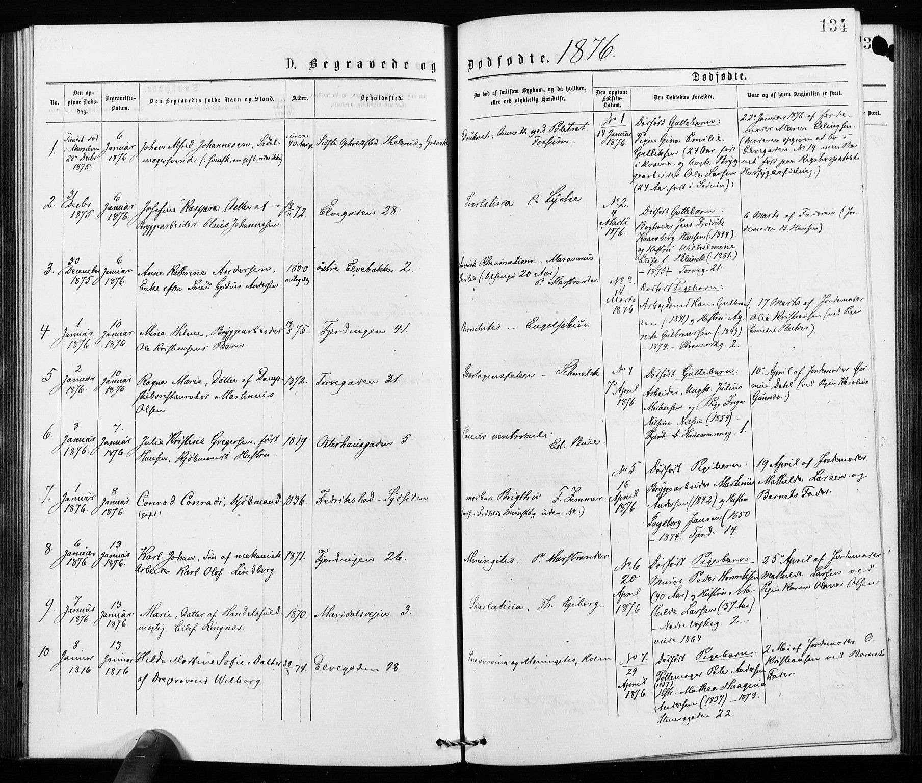 Jakob prestekontor Kirkebøker, SAO/A-10850/F/Fa/L0002: Parish register (official) no. 2, 1875-1879, p. 134