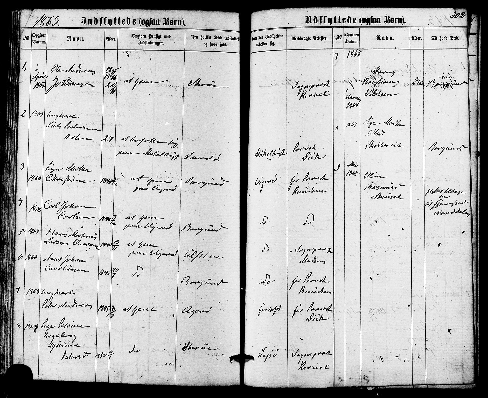 Ministerialprotokoller, klokkerbøker og fødselsregistre - Møre og Romsdal, AV/SAT-A-1454/536/L0498: Parish register (official) no. 536A07, 1862-1875, p. 302