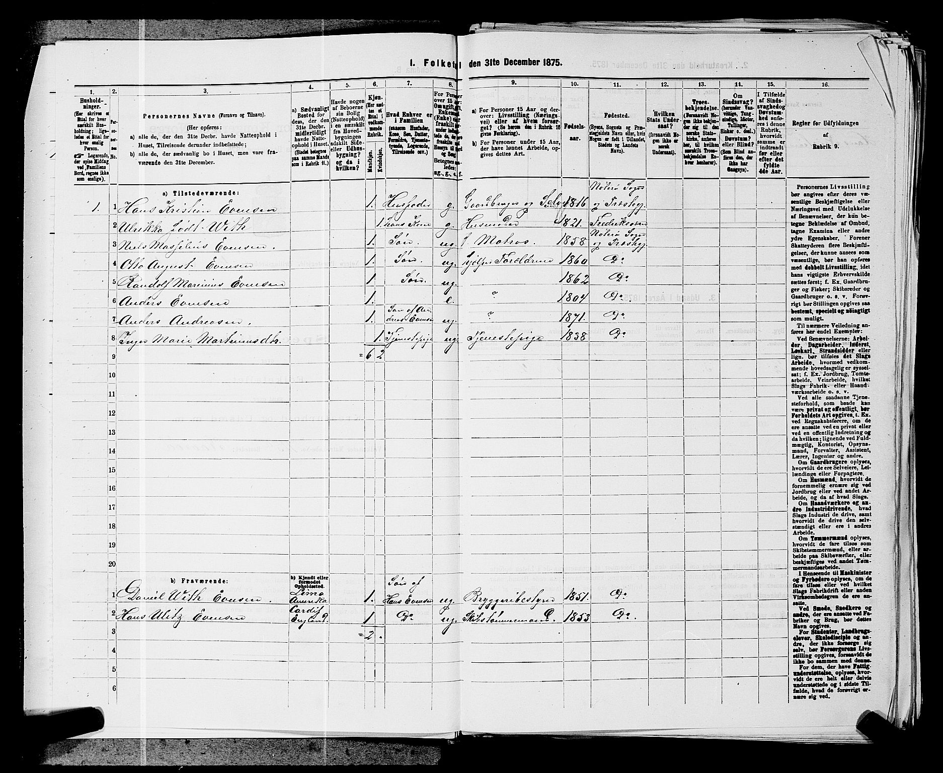 SAKO, 1875 census for 0722P Nøtterøy, 1875, p. 804