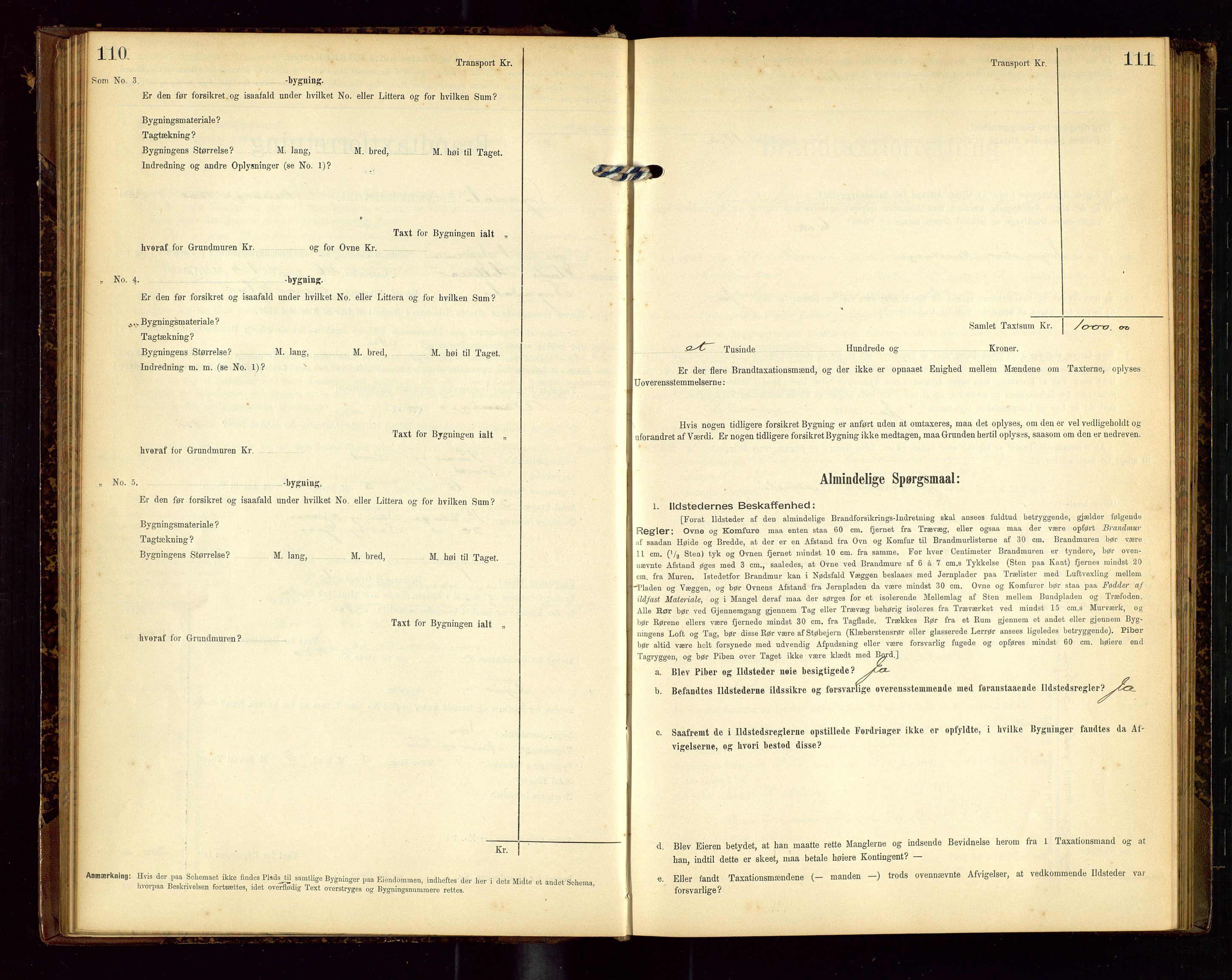 Sokndal lensmannskontor, SAST/A-100417/Gob/L0002: "Brandtaxt-Protokol", 1902-1914, p. 110-111