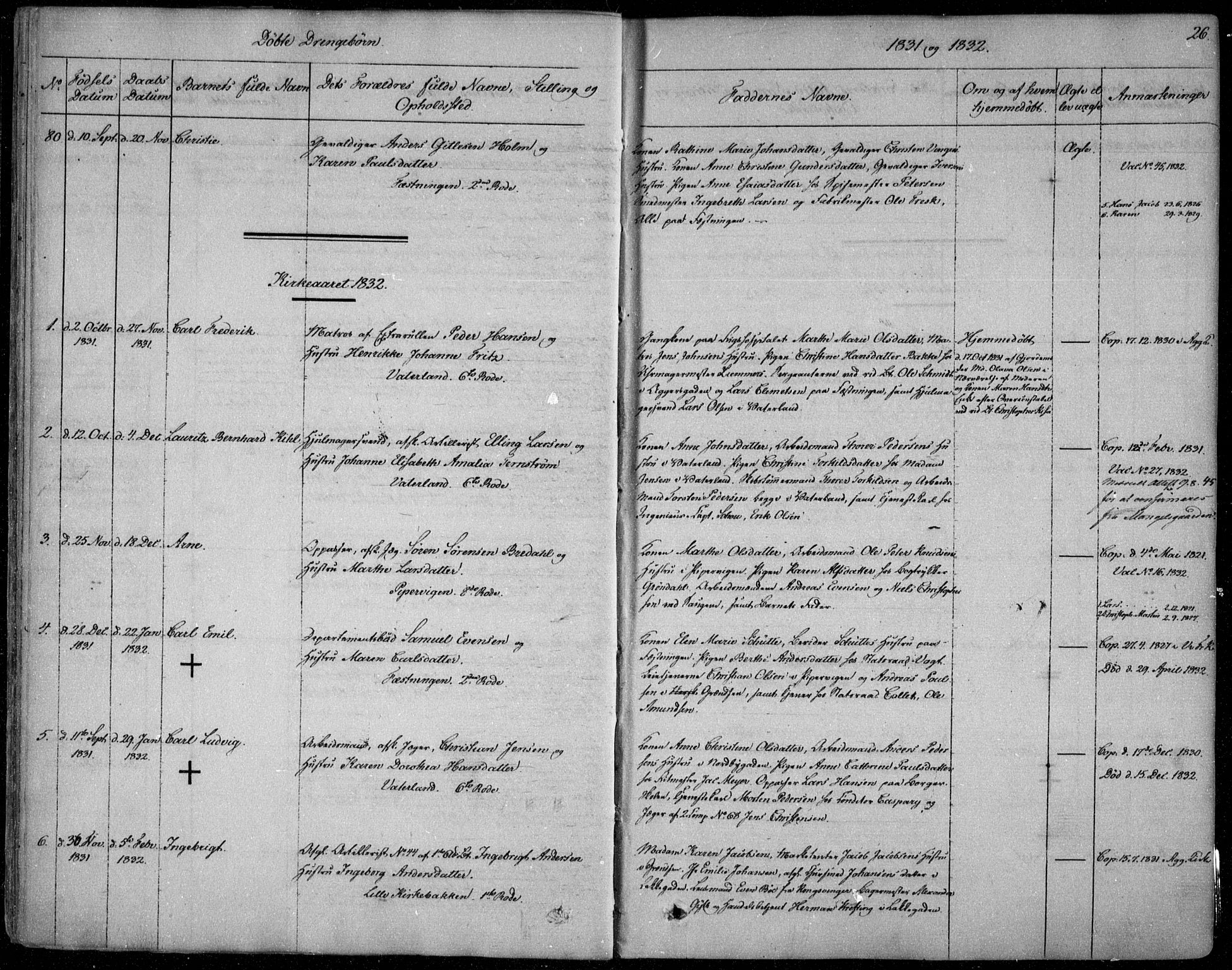 Garnisonsmenigheten Kirkebøker, AV/SAO-A-10846/F/Fa/L0006: Parish register (official) no. 6, 1828-1841, p. 26