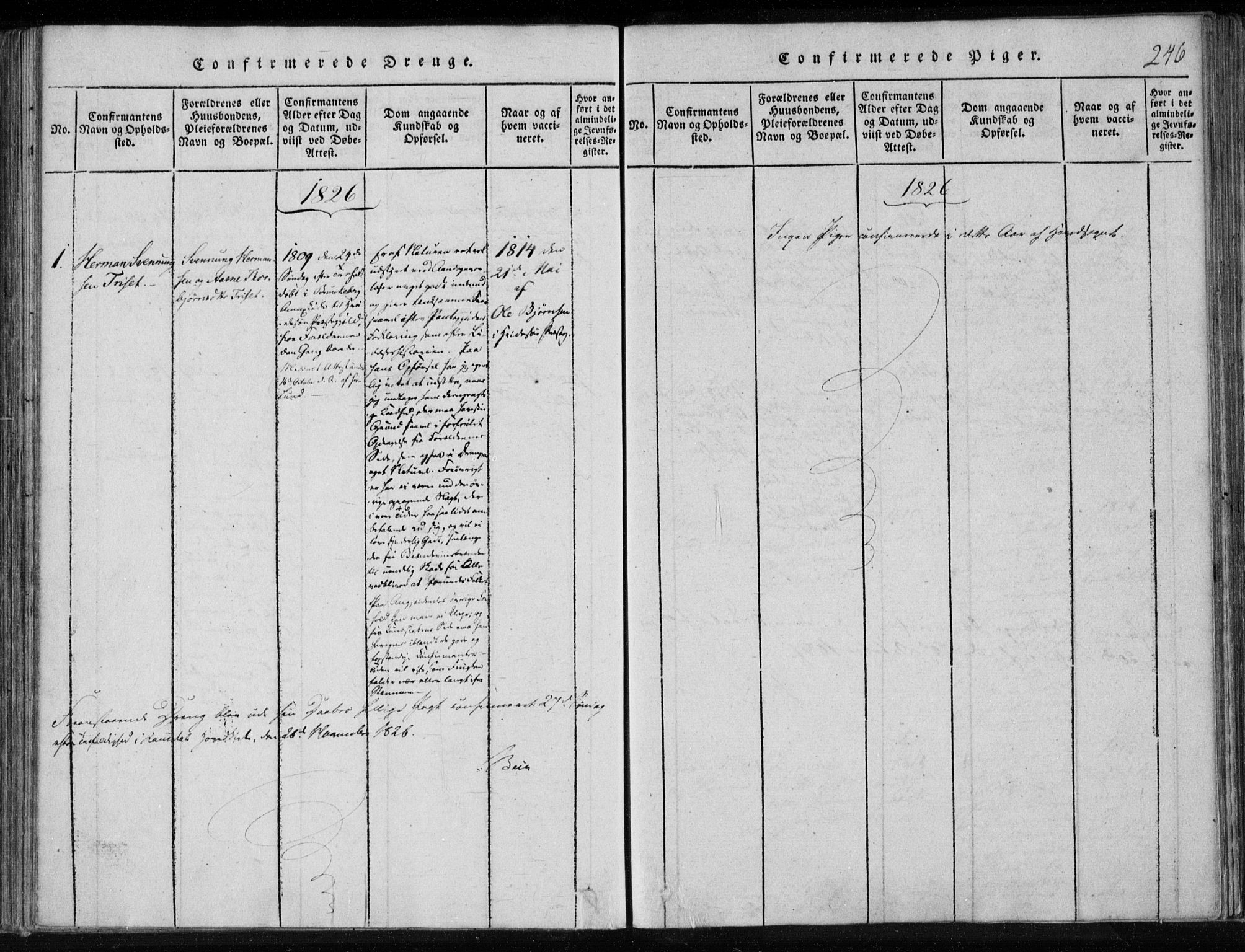 Lårdal kirkebøker, SAKO/A-284/F/Fa/L0005: Parish register (official) no. I 5, 1815-1860, p. 246