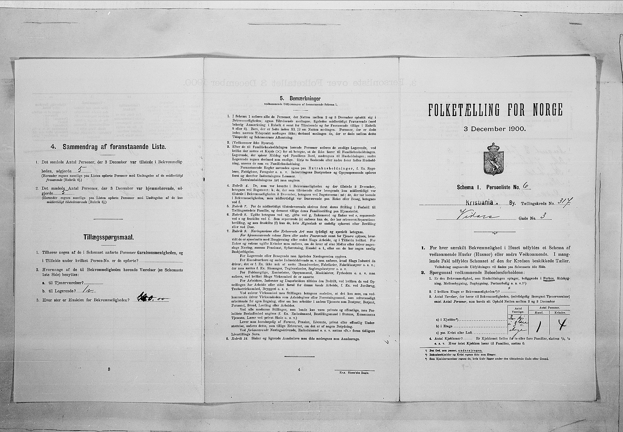 SAO, 1900 census for Kristiania, 1900, p. 112809