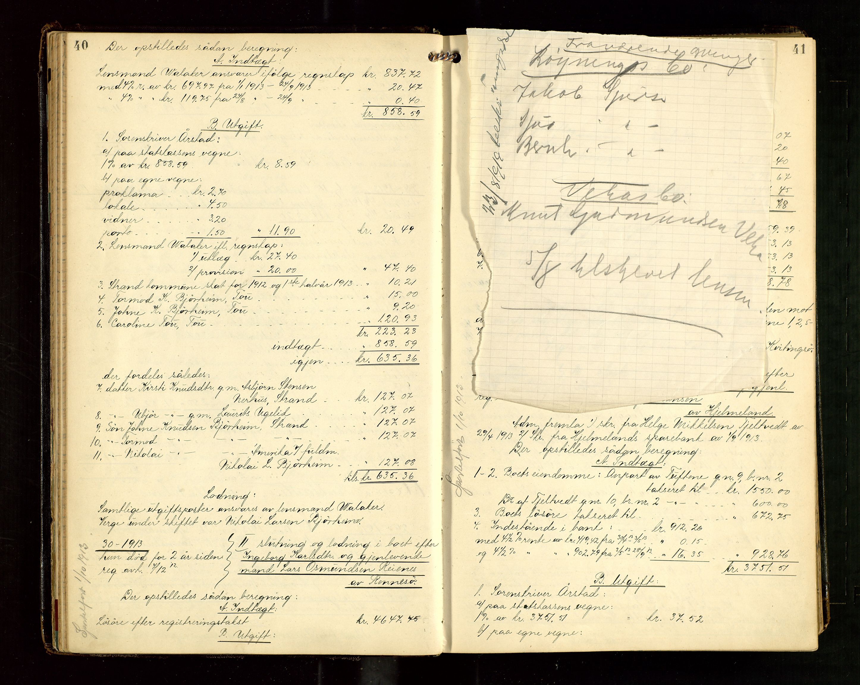 Ryfylke tingrett, SAST/A-100055/001/IV/IVG/L0004: Skifteutlodningsprotokoll Med register, 1912-1918, p. 40-41