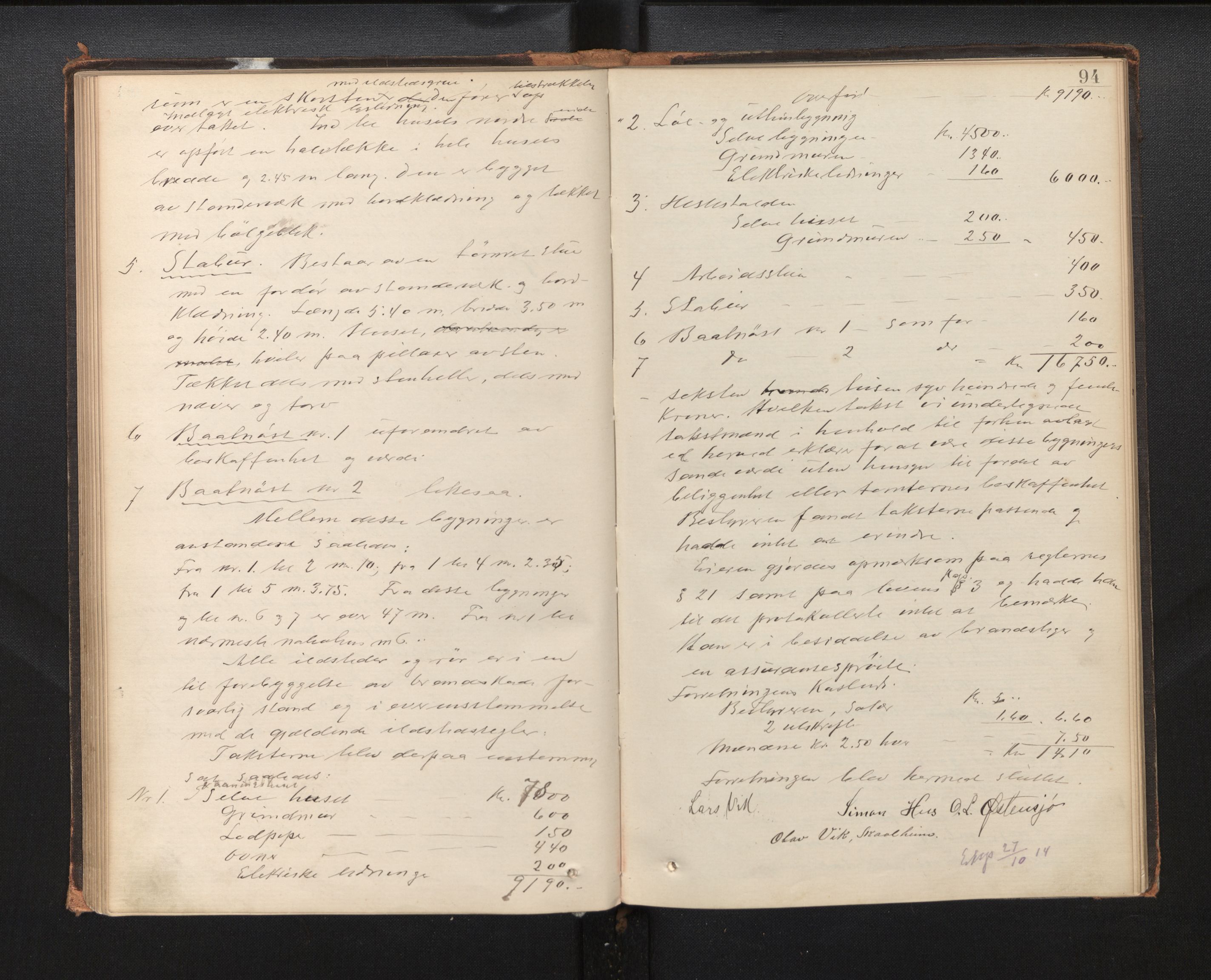 Lensmannen i Kvam, AV/SAB-A-33201/0012/L0002: Branntakstprotokoll, 1881-1919, p. 93b-94a