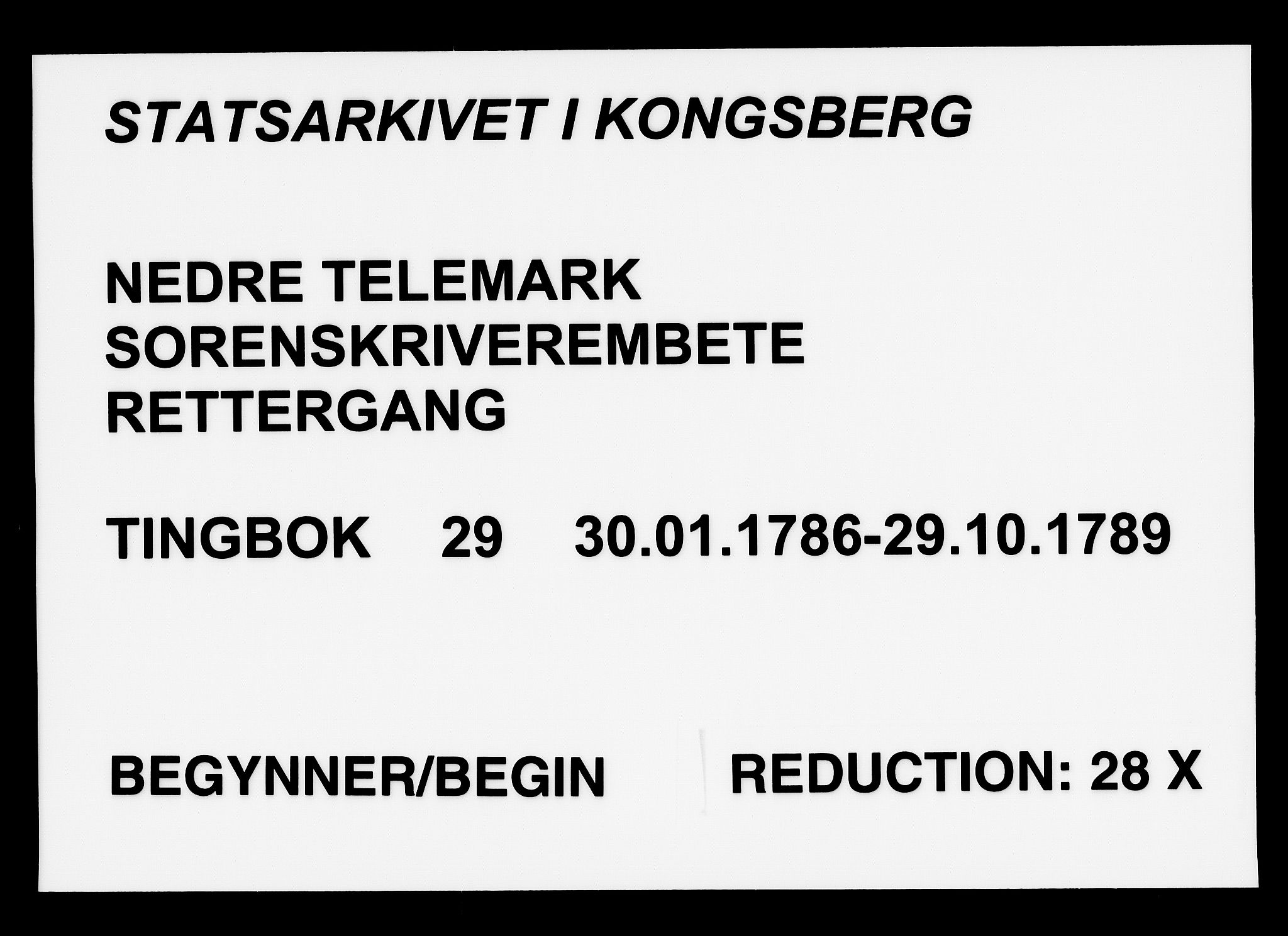 Nedre Telemark sorenskriveri, SAKO/A-135/F/Fa/L0029: Tingbok, 1786-1789