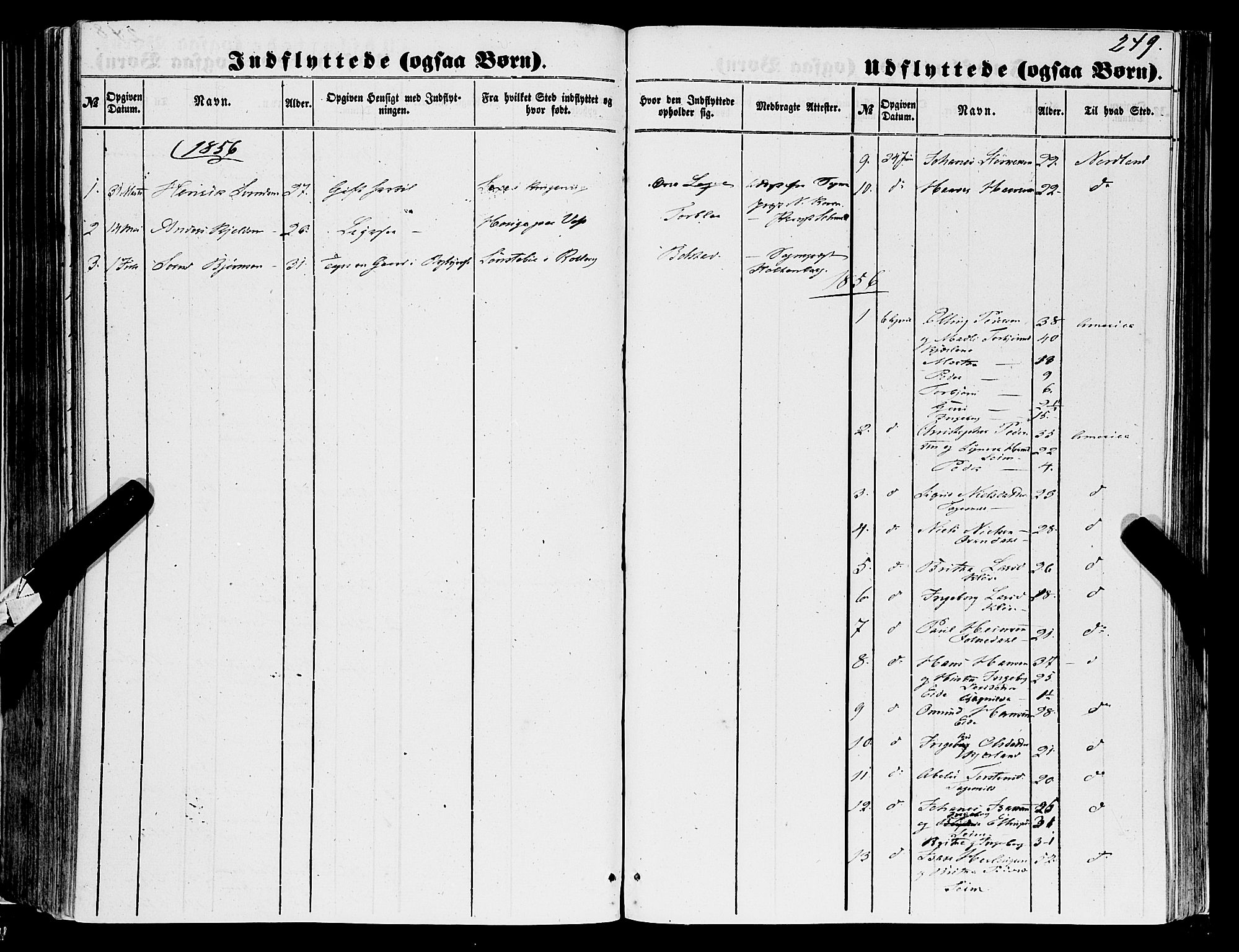 Ulvik sokneprestembete, SAB/A-78801/H/Haa: Parish register (official) no. A 13, 1853-1863, p. 249