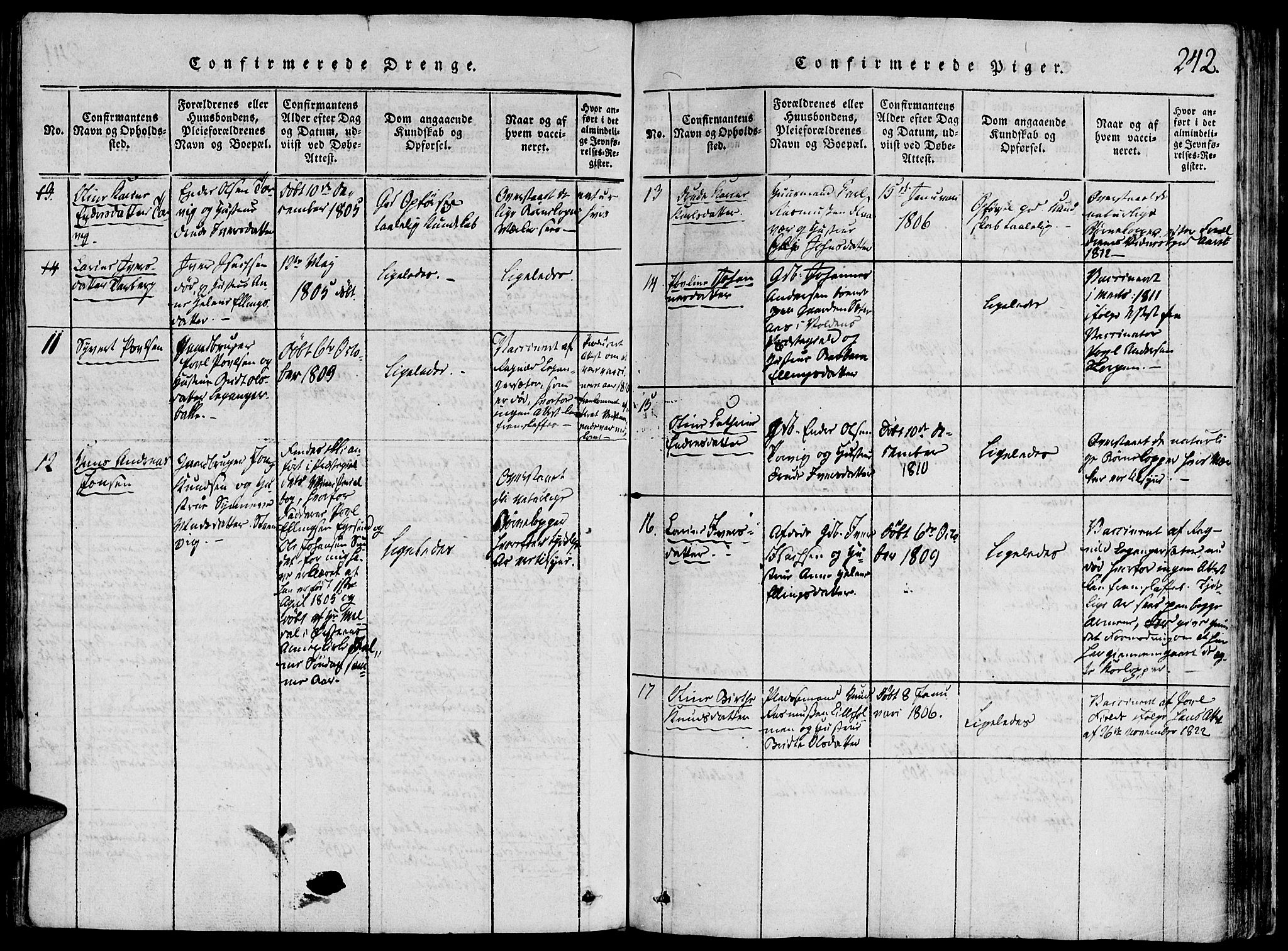 Ministerialprotokoller, klokkerbøker og fødselsregistre - Møre og Romsdal, AV/SAT-A-1454/507/L0069: Parish register (official) no. 507A04, 1816-1841, p. 242