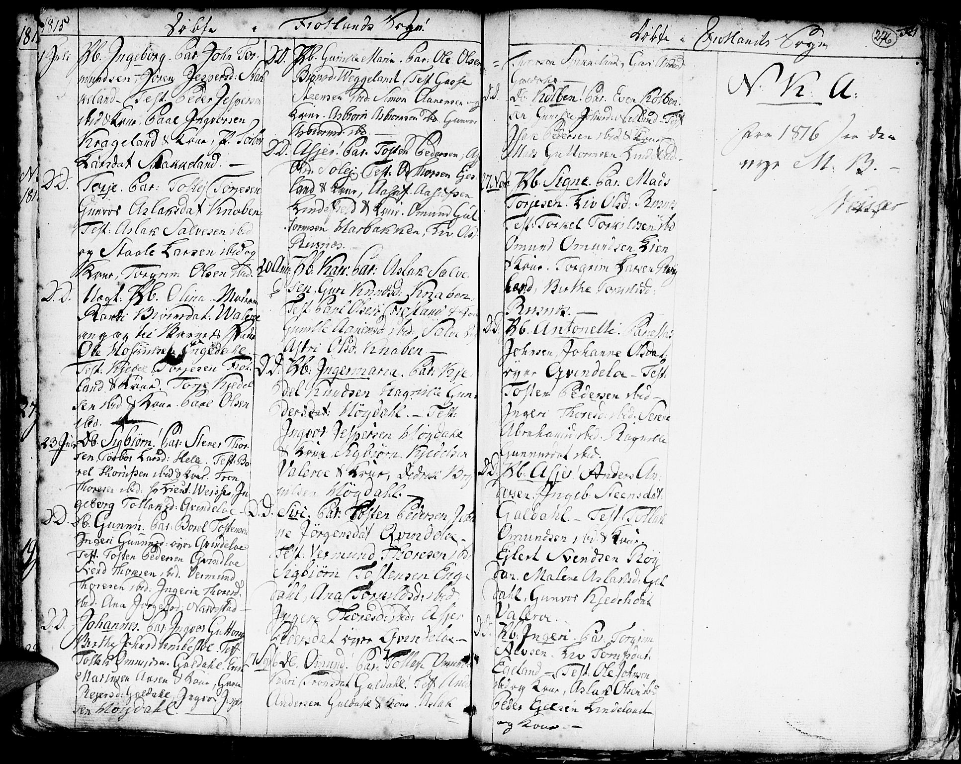 Hægebostad sokneprestkontor, AV/SAK-1111-0024/F/Fa/Faa/L0001: Parish register (official) no. A 1 /3, 1760-1826, p. 276