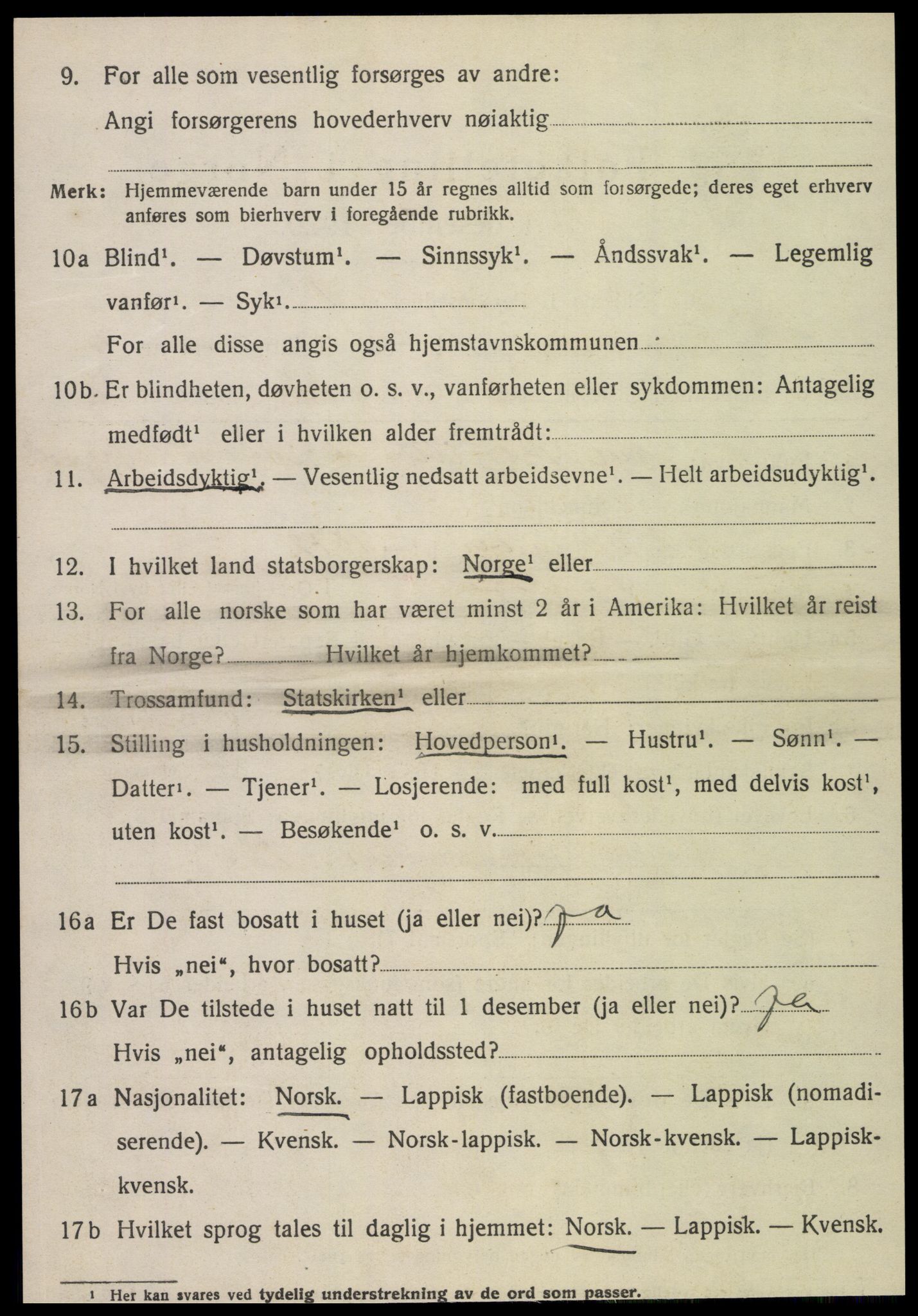 SAT, 1920 census for Snåsa, 1920, p. 2563