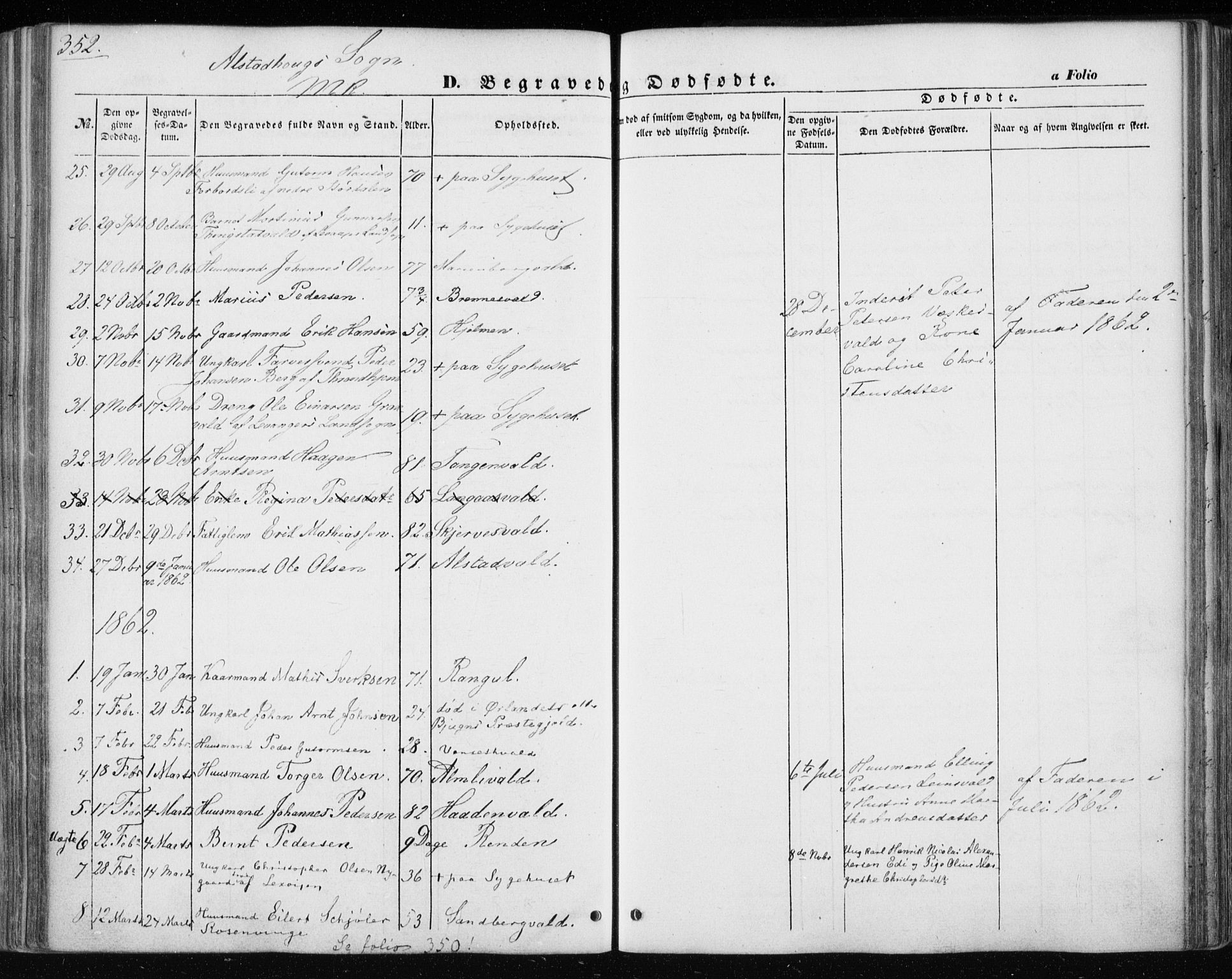 Ministerialprotokoller, klokkerbøker og fødselsregistre - Nord-Trøndelag, SAT/A-1458/717/L0154: Parish register (official) no. 717A07 /1, 1850-1862, p. 352