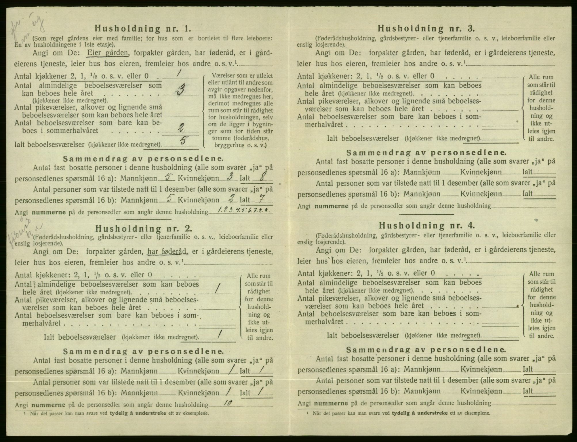 SAB, 1920 census for Voss, 1920, p. 2754