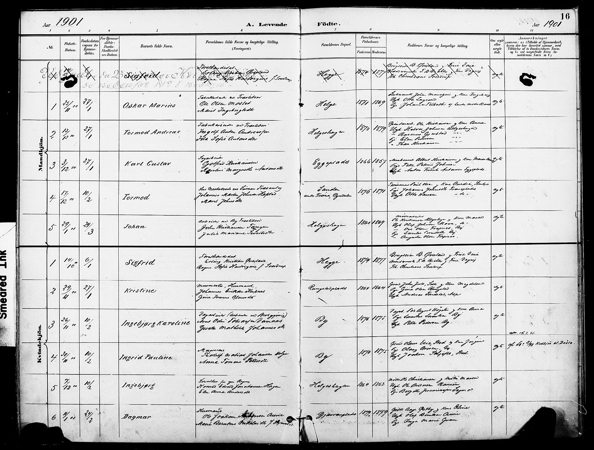 Ministerialprotokoller, klokkerbøker og fødselsregistre - Nord-Trøndelag, SAT/A-1458/740/L0379: Parish register (official) no. 740A02, 1895-1907, p. 16