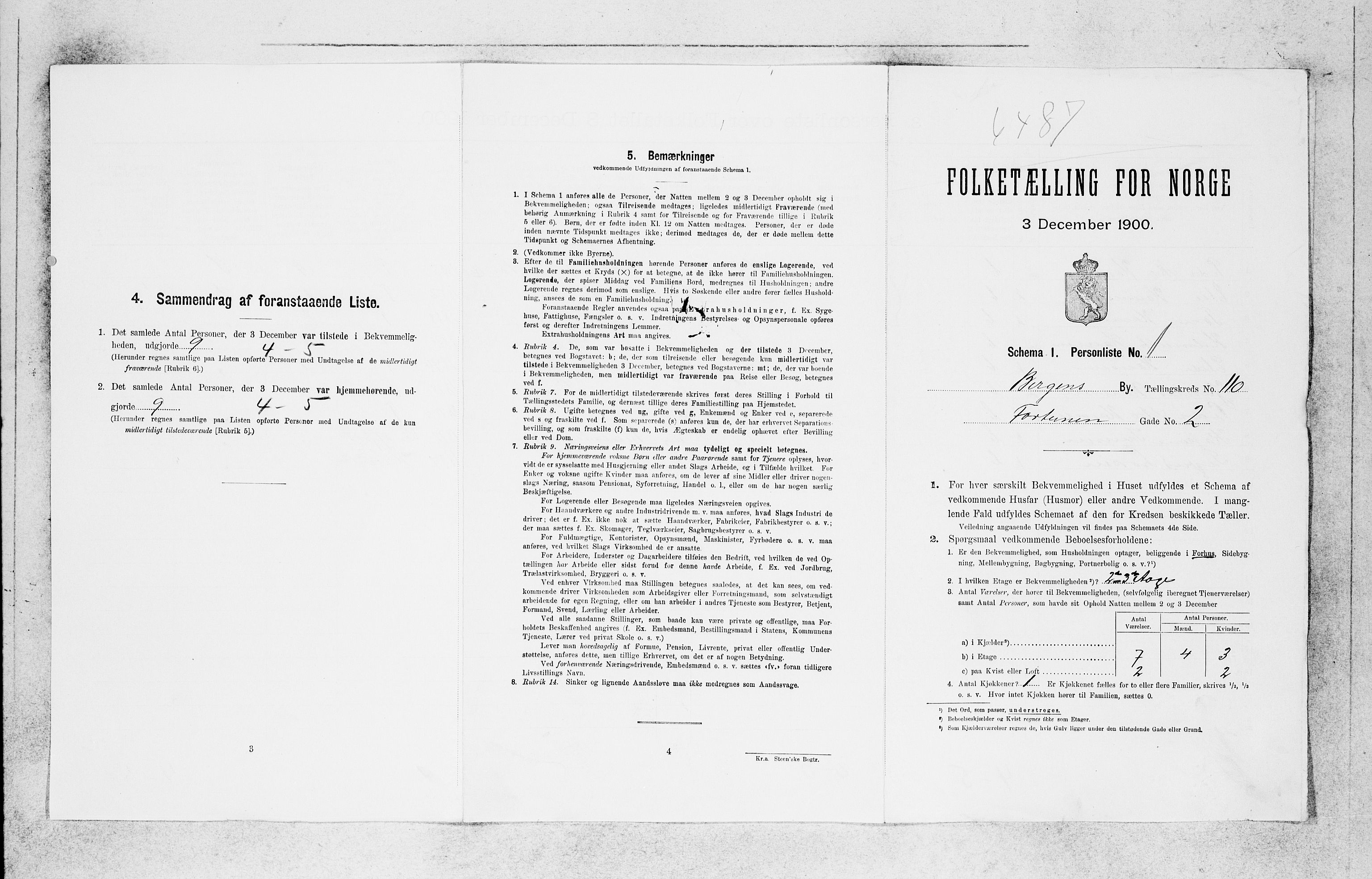 SAB, 1900 census for Bergen, 1900, p. 22813