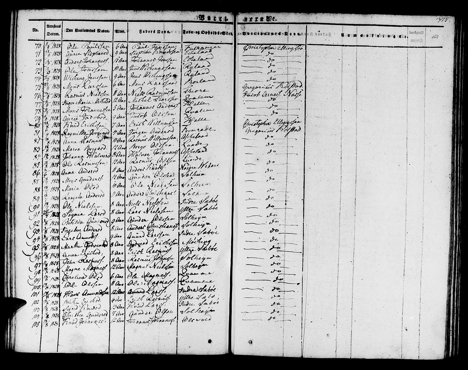 Manger sokneprestembete, SAB/A-76801/H/Haa: Parish register (official) no. A 4, 1824-1838, p. 375