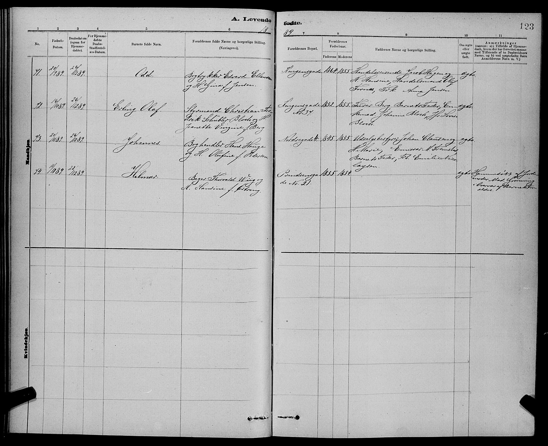 Ministerialprotokoller, klokkerbøker og fødselsregistre - Sør-Trøndelag, SAT/A-1456/601/L0092: Parish register (copy) no. 601C10, 1884-1897, p. 123