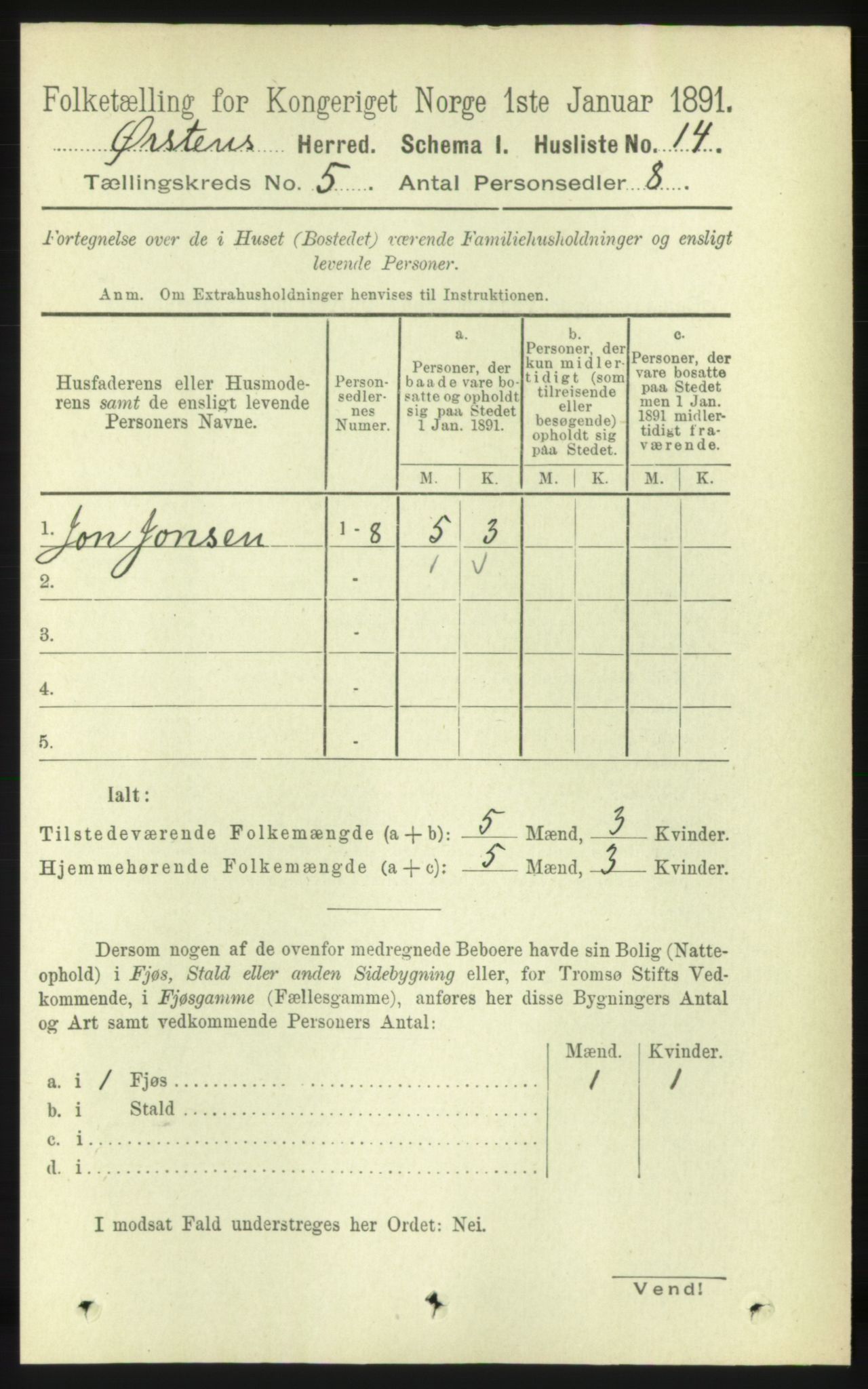 RA, 1891 census for 1520 Ørsta, 1891, p. 2203