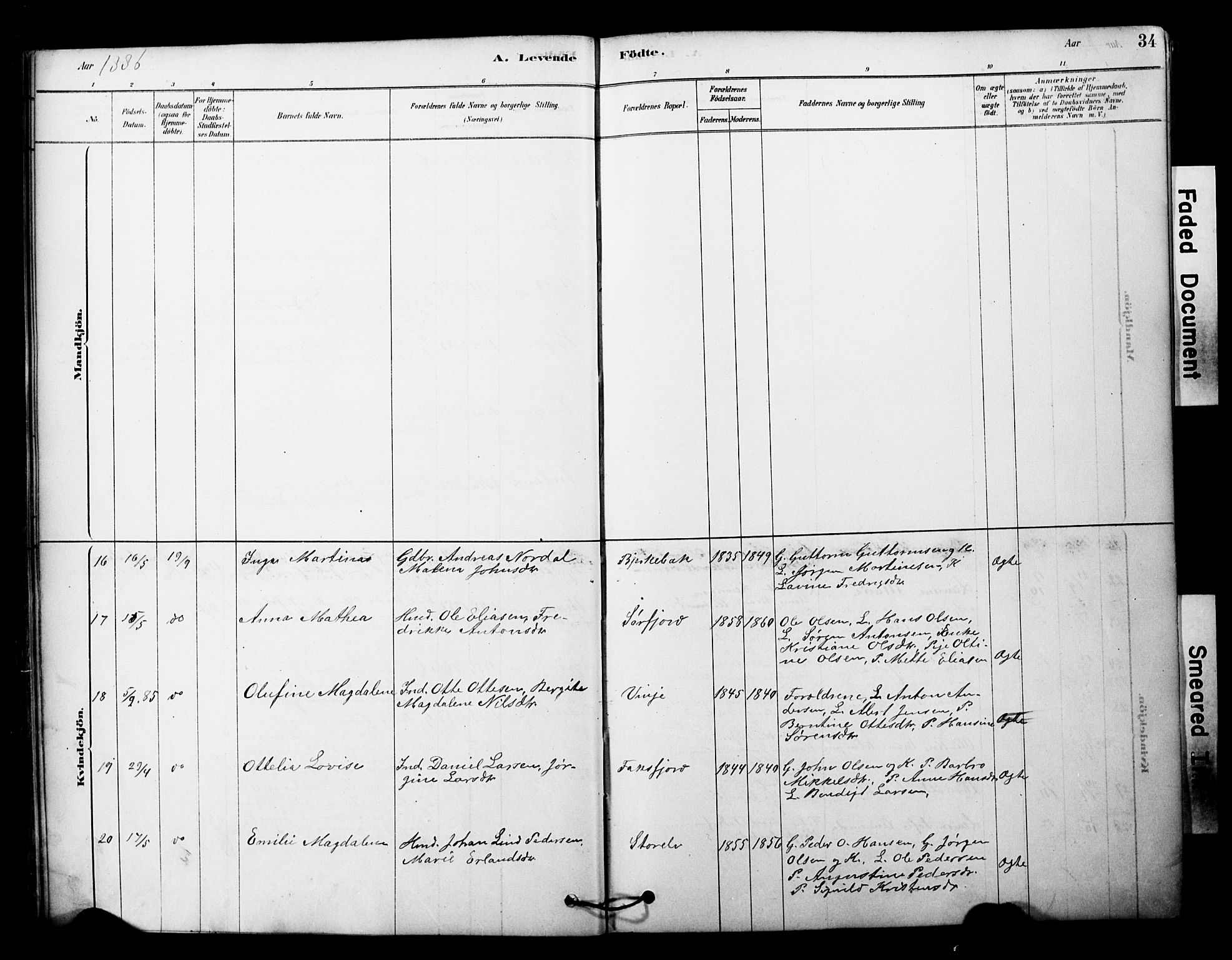 Tranøy sokneprestkontor, AV/SATØ-S-1313/I/Ia/Iaa/L0011kirke: Parish register (official) no. 11, 1878-1904, p. 34