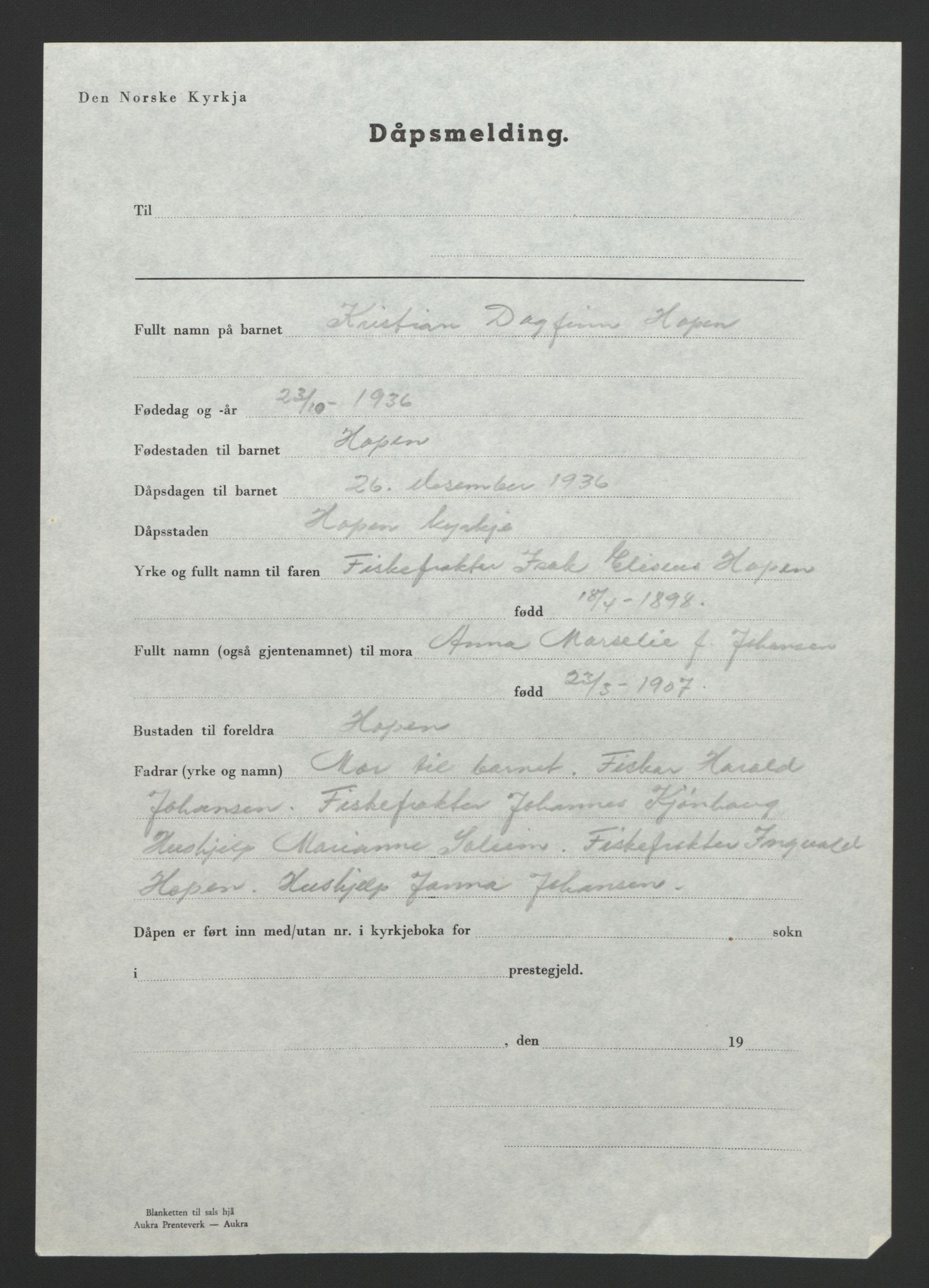 Ministerialprotokoller, klokkerbøker og fødselsregistre - Møre og Romsdal, AV/SAT-A-1454/583/L0957: Parish register (copy) no. 583C02, 1926-1947