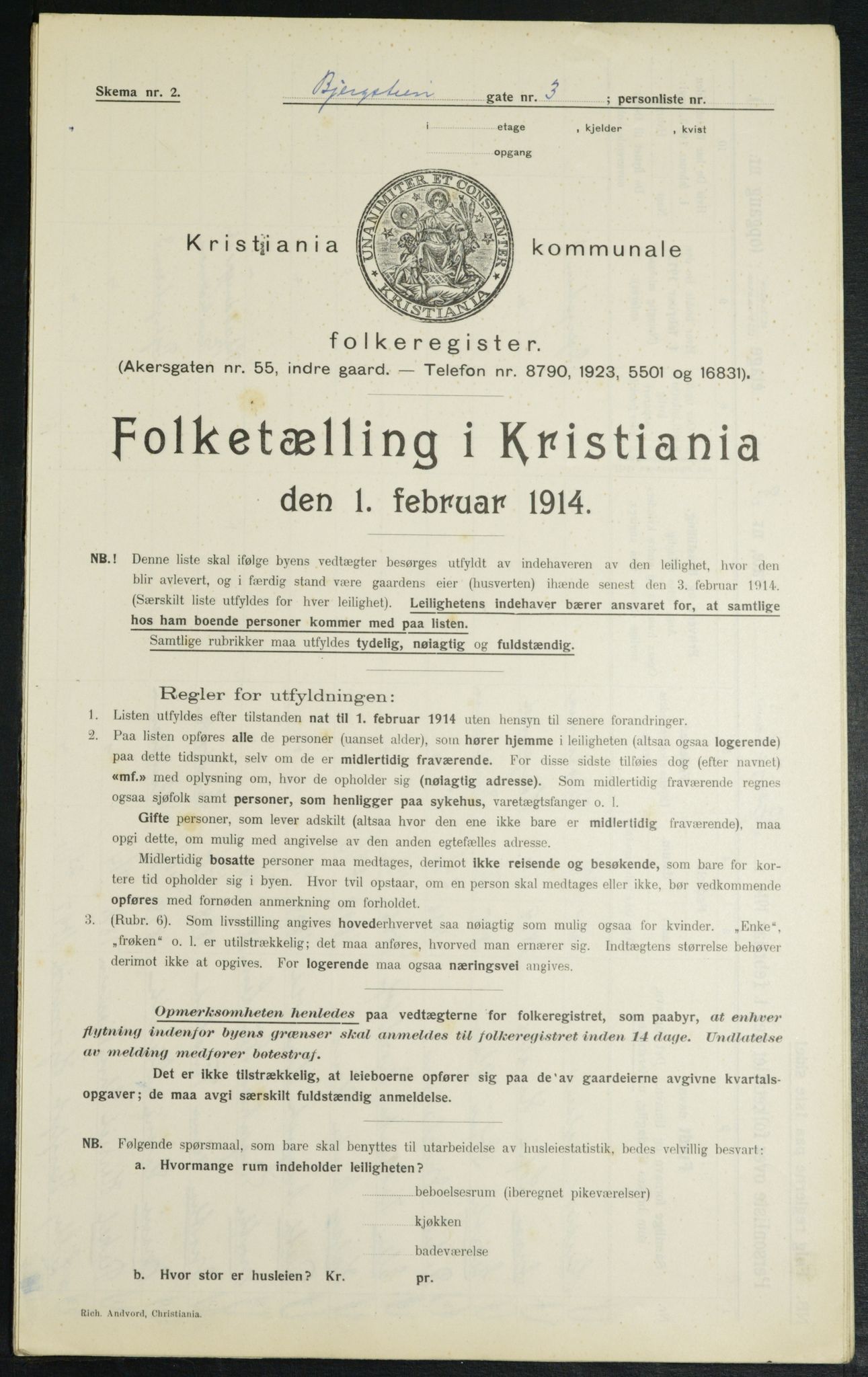 OBA, Municipal Census 1914 for Kristiania, 1914, p. 4337