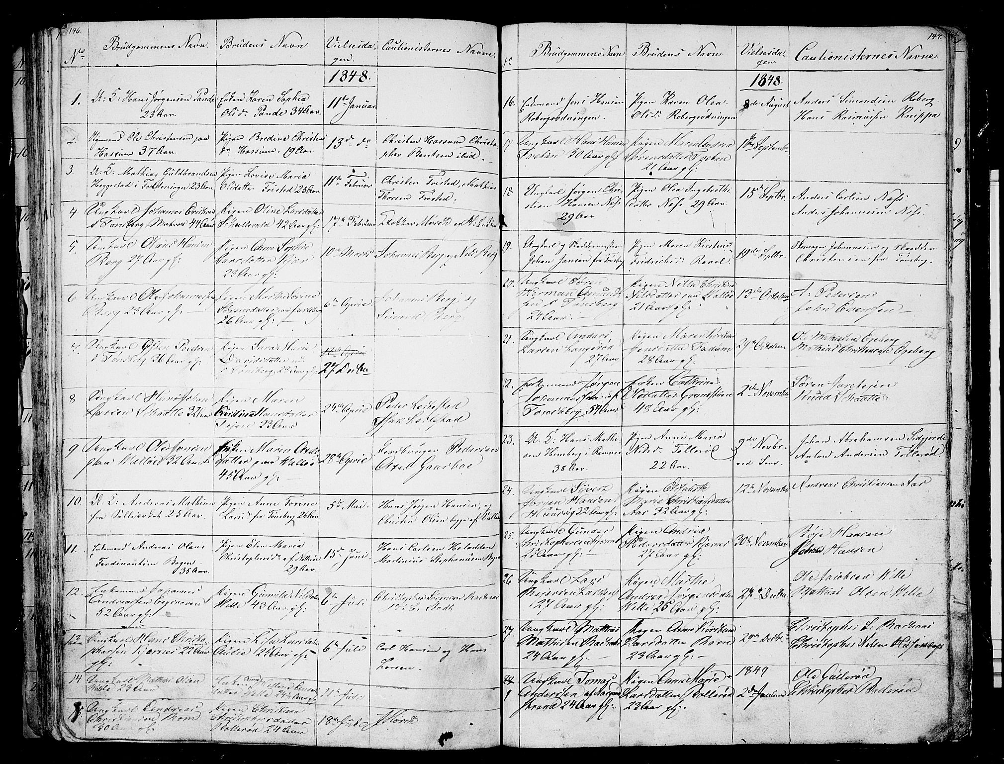 Sem kirkebøker, AV/SAKO-A-5/G/Ga/L0003: Parish register (copy) no. I 3, 1844-1855, p. 146-147