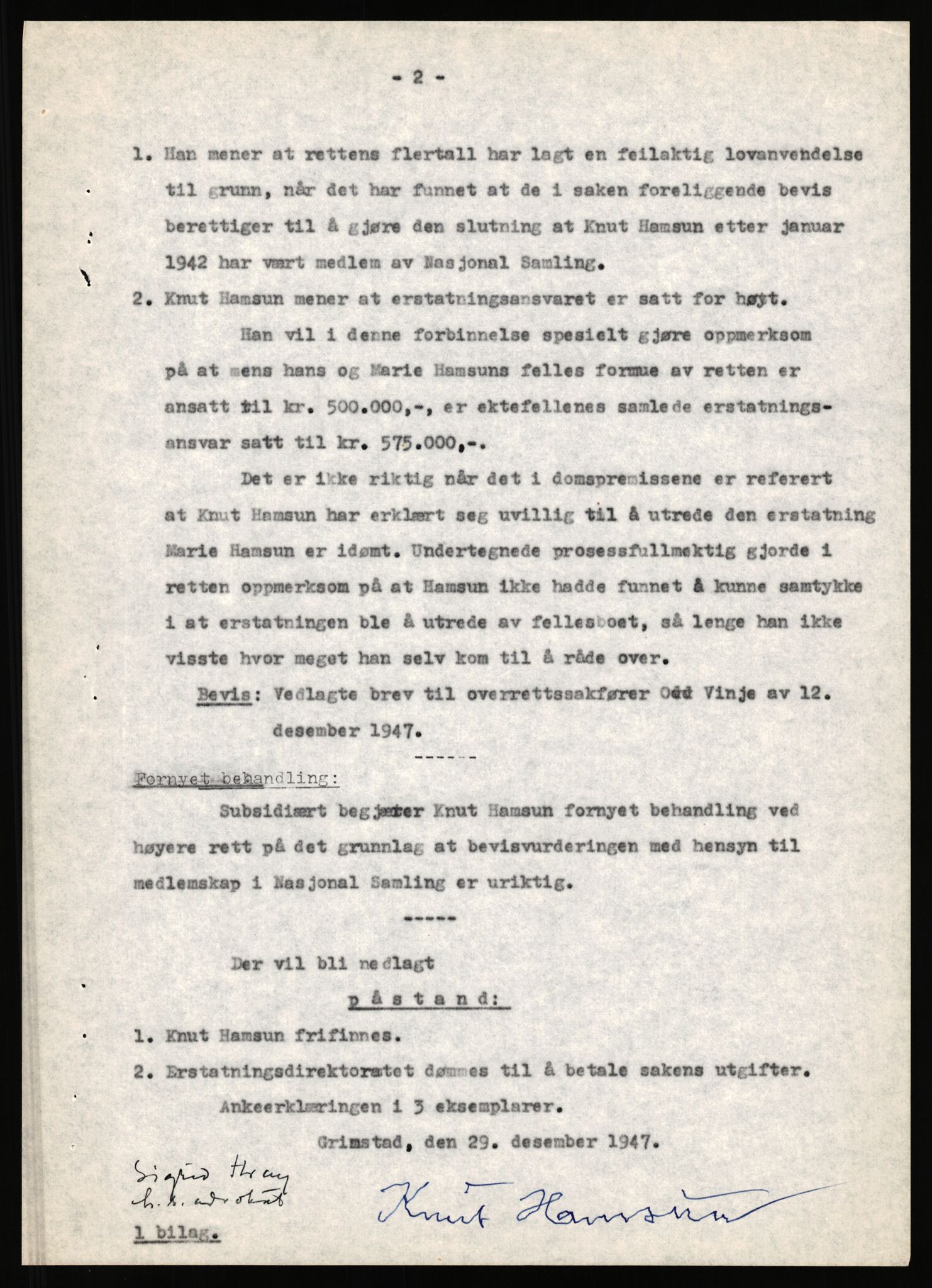 Landssvikarkivet, Arendal politikammer, AV/RA-S-3138-25/D/Dc, 1945-1951, p. 462