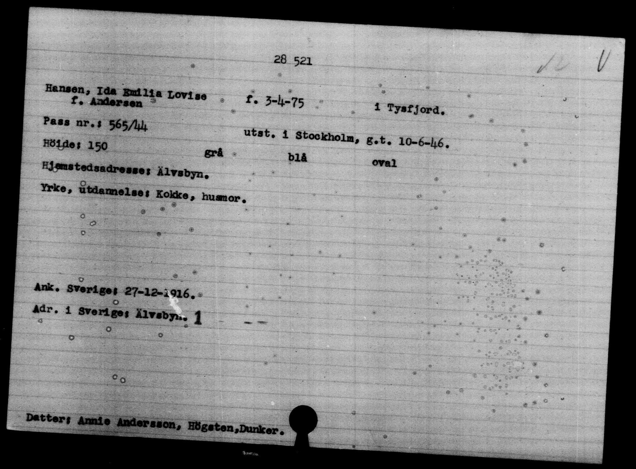 Den Kgl. Norske Legasjons Flyktningskontor, AV/RA-S-6753/V/Va/L0012: Kjesäterkartoteket.  Flyktningenr. 28300-31566, 1940-1945, p. 243