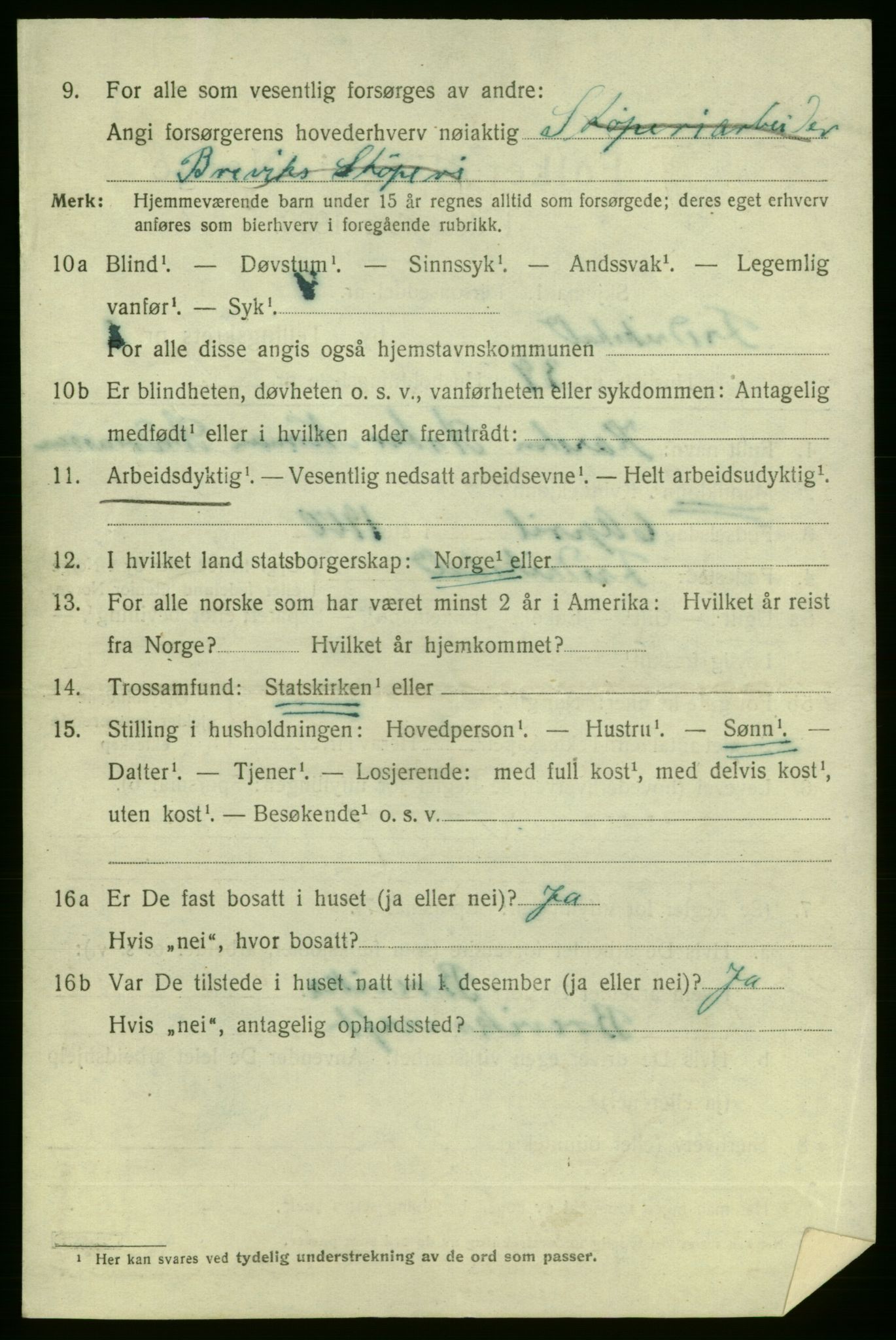 SAO, 1920 census for Fredrikshald, 1920, p. 8852