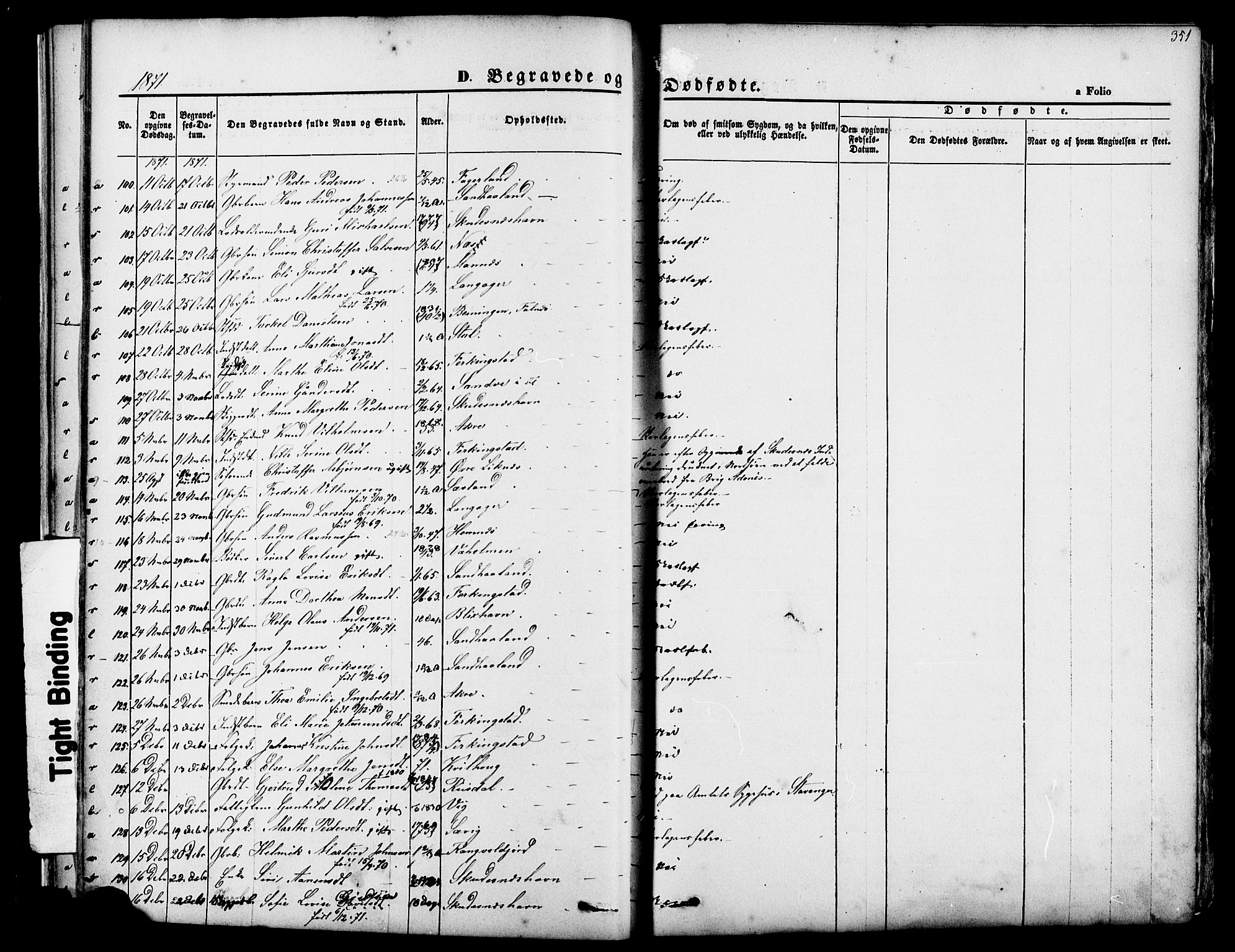 Skudenes sokneprestkontor, SAST/A -101849/H/Ha/Haa/L0006: Parish register (official) no. A 4, 1864-1881, p. 351