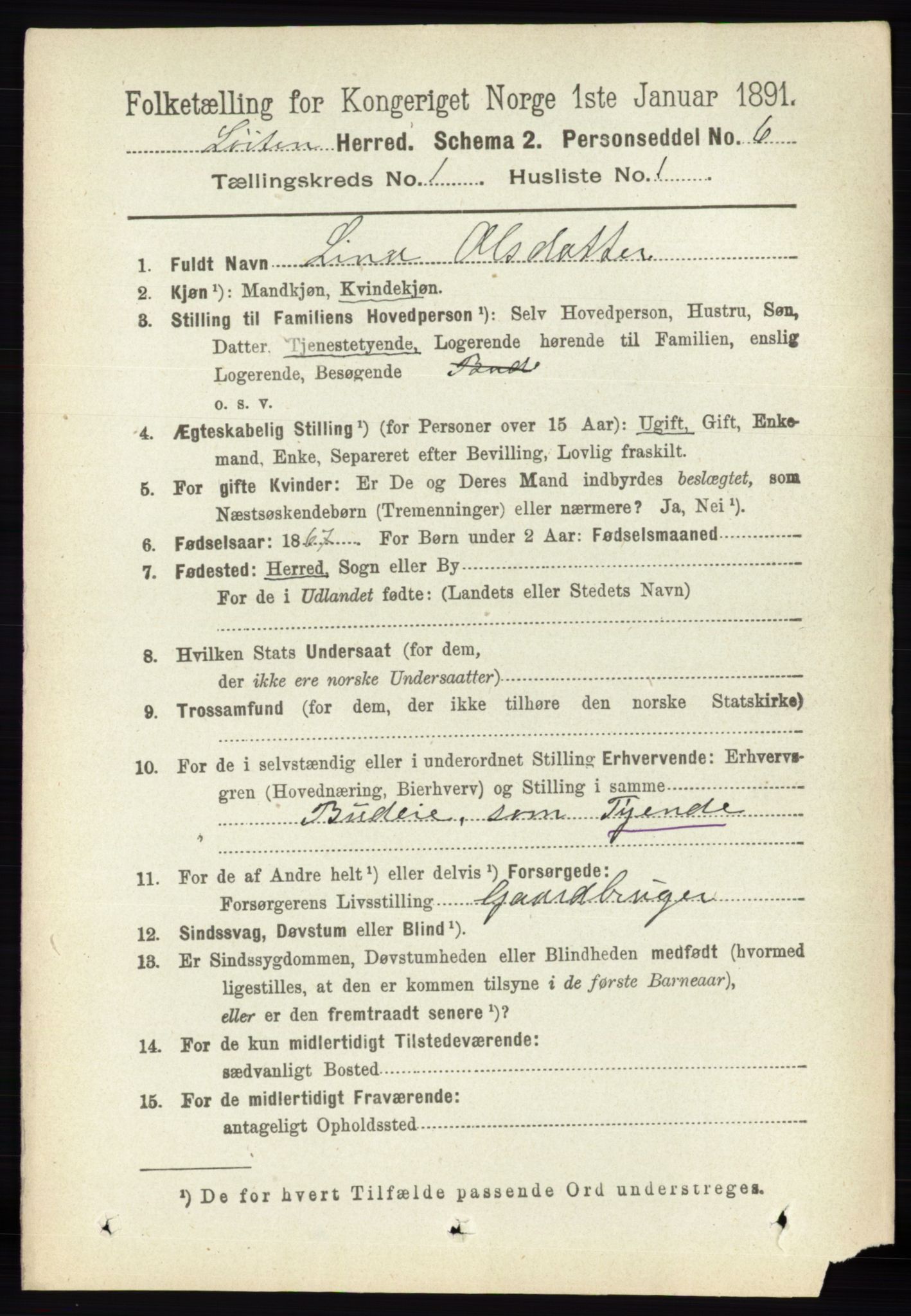 RA, 1891 census for 0415 Løten, 1891, p. 254