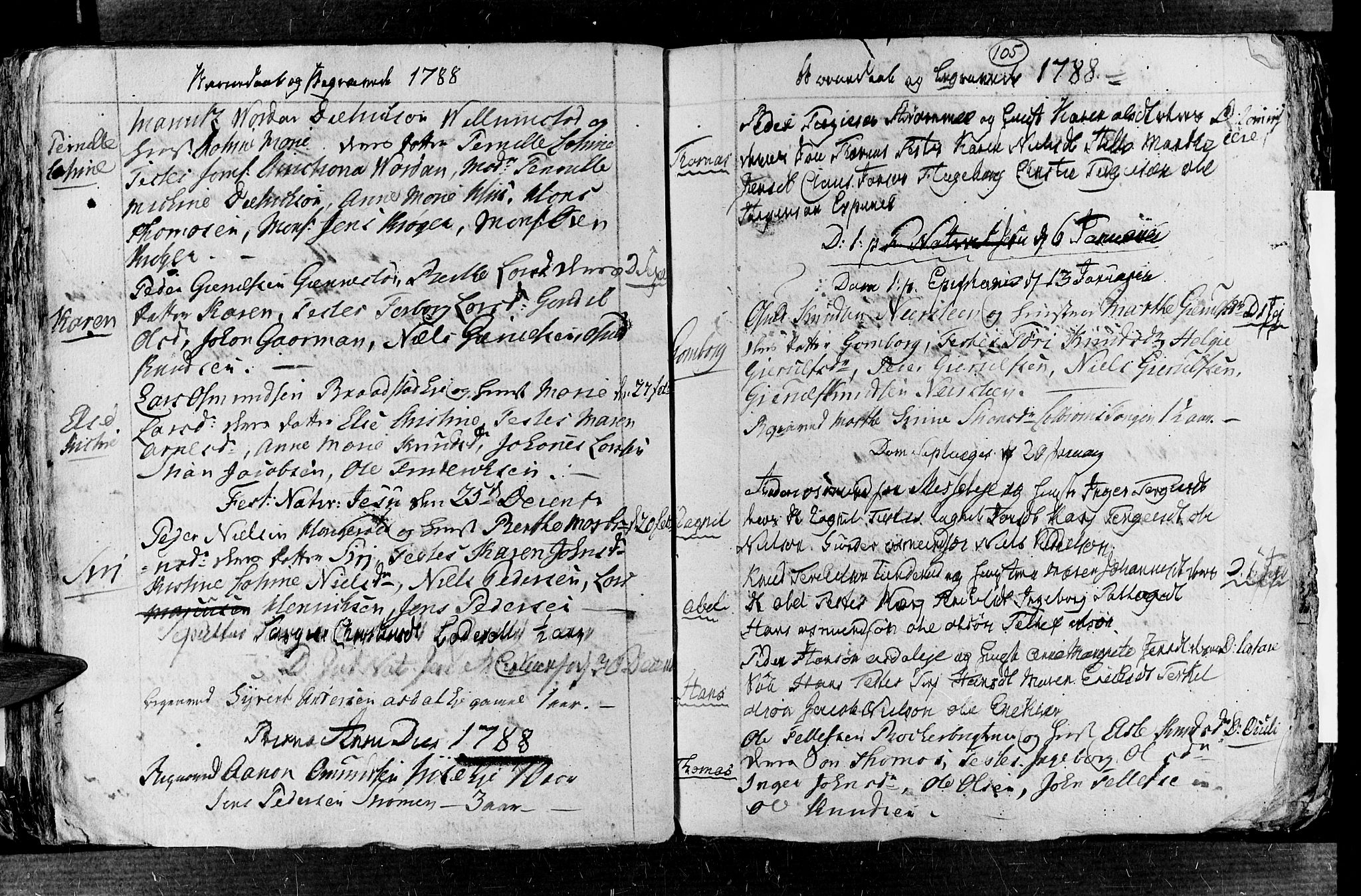 Øyestad sokneprestkontor, SAK/1111-0049/F/Fb/L0001: Parish register (copy) no. B 1, 1780-1794, p. 105