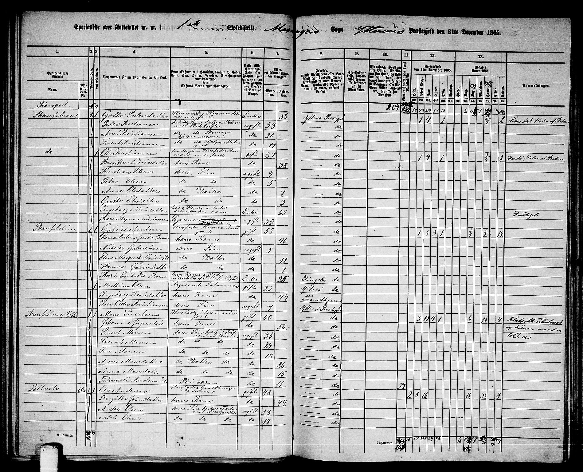 RA, 1865 census for Ytterøy, 1865, p. 77