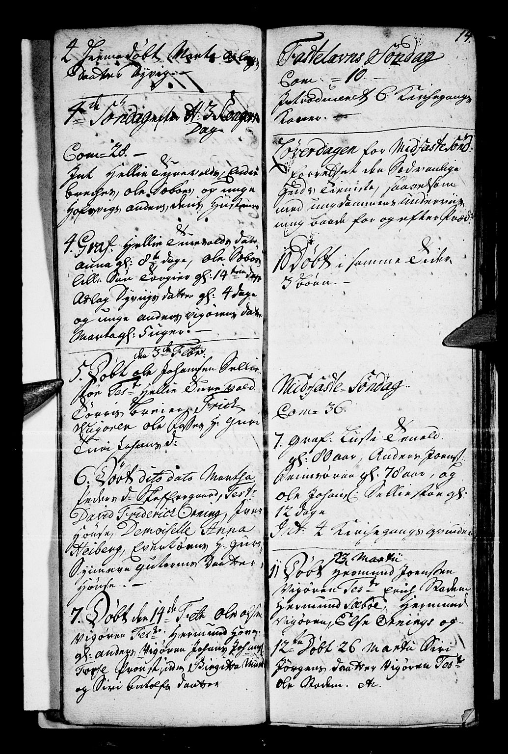 Vik sokneprestembete, SAB/A-81501: Parish register (official) no. A 1 /1, 1727-1740, p. 14