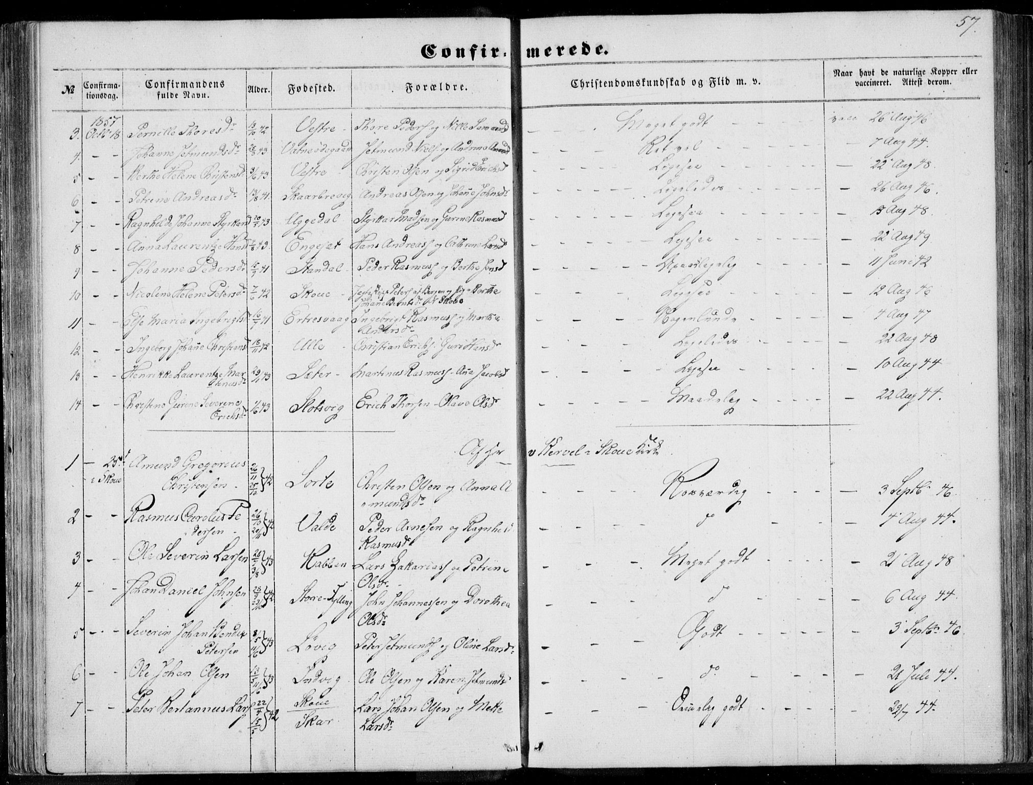 Ministerialprotokoller, klokkerbøker og fødselsregistre - Møre og Romsdal, AV/SAT-A-1454/524/L0354: Parish register (official) no. 524A06, 1857-1863, p. 57