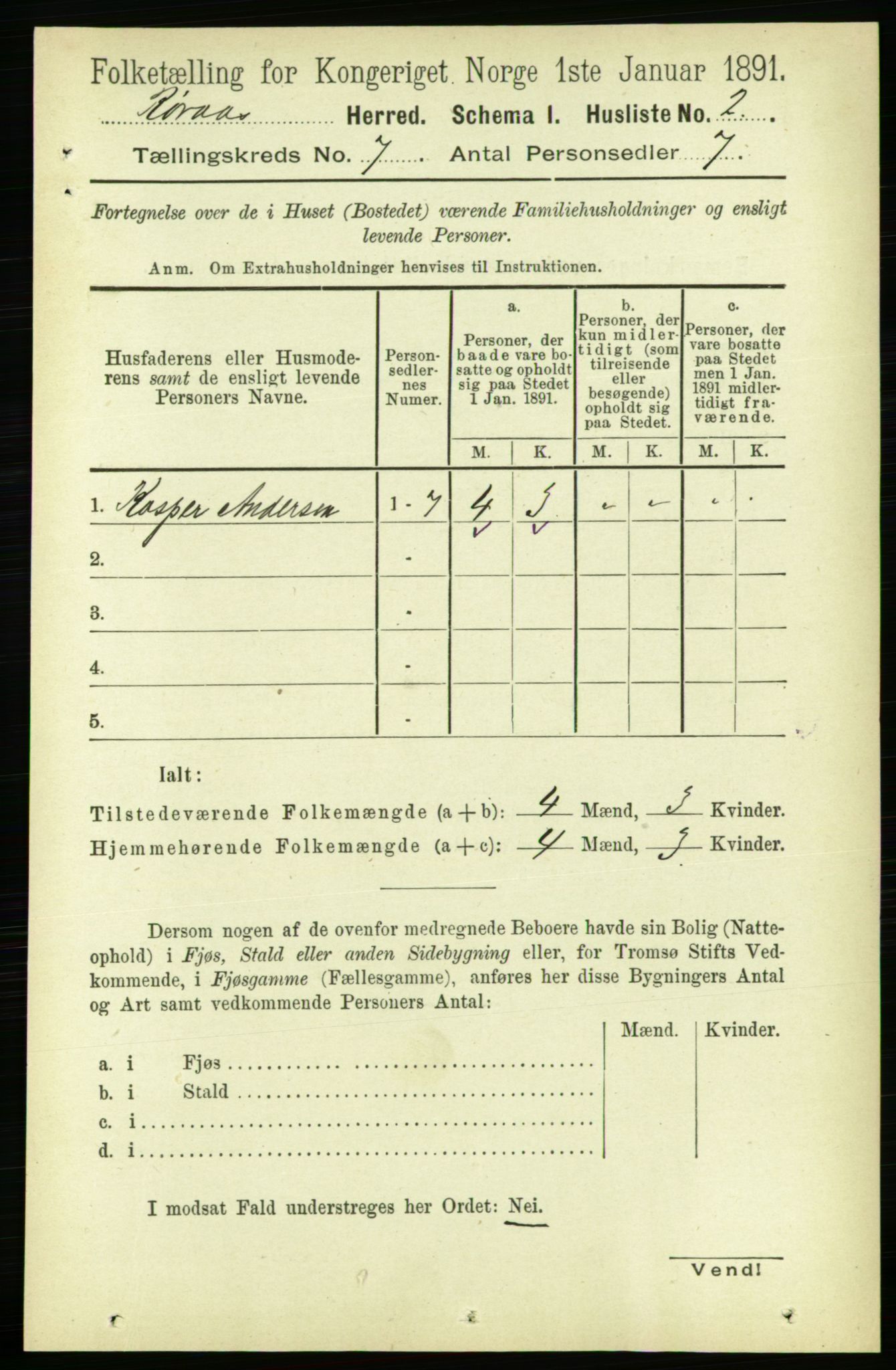 RA, 1891 census for 1640 Røros, 1891, p. 1342