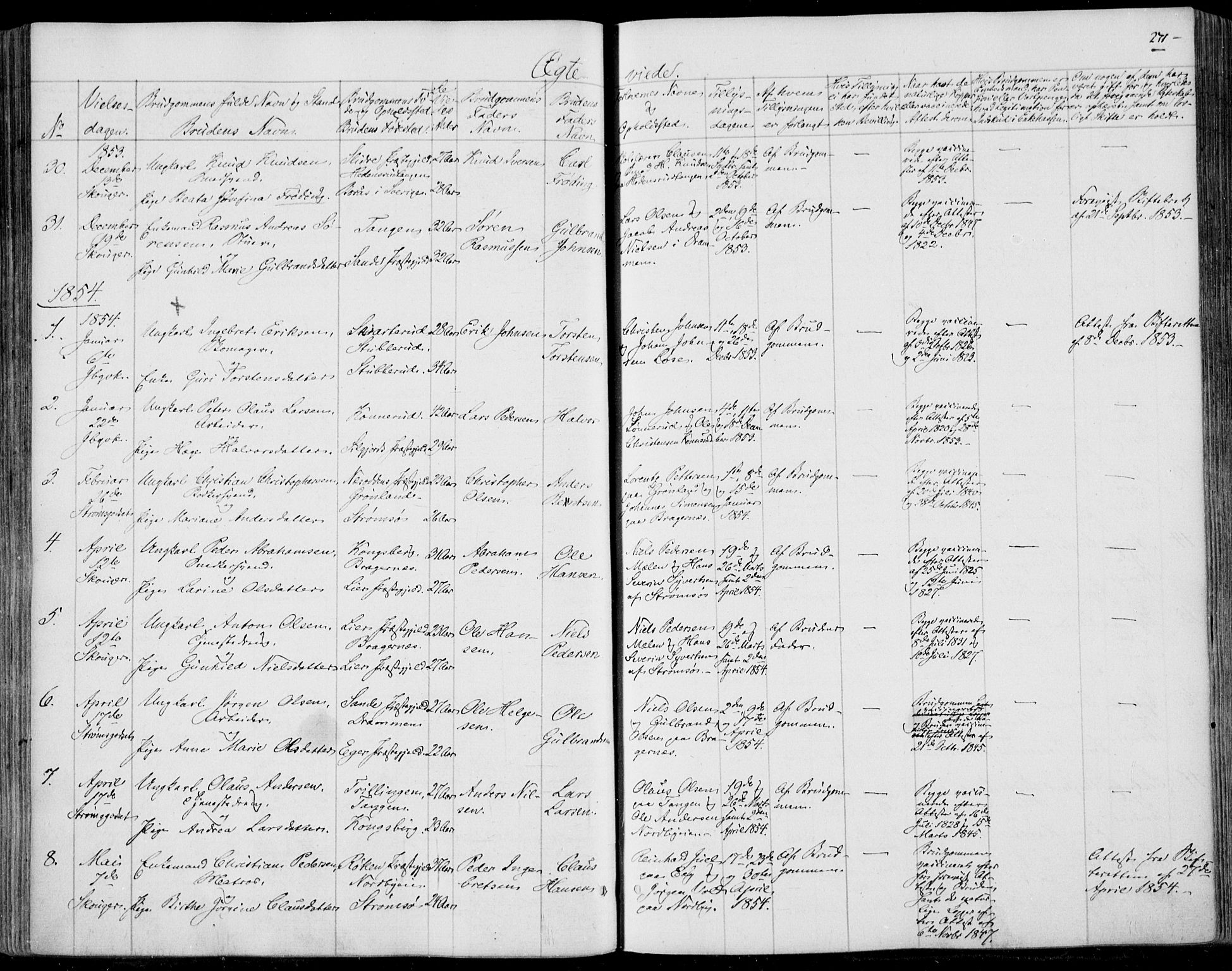 Skoger kirkebøker, SAKO/A-59/F/Fa/L0003: Parish register (official) no. I 3, 1842-1861, p. 271