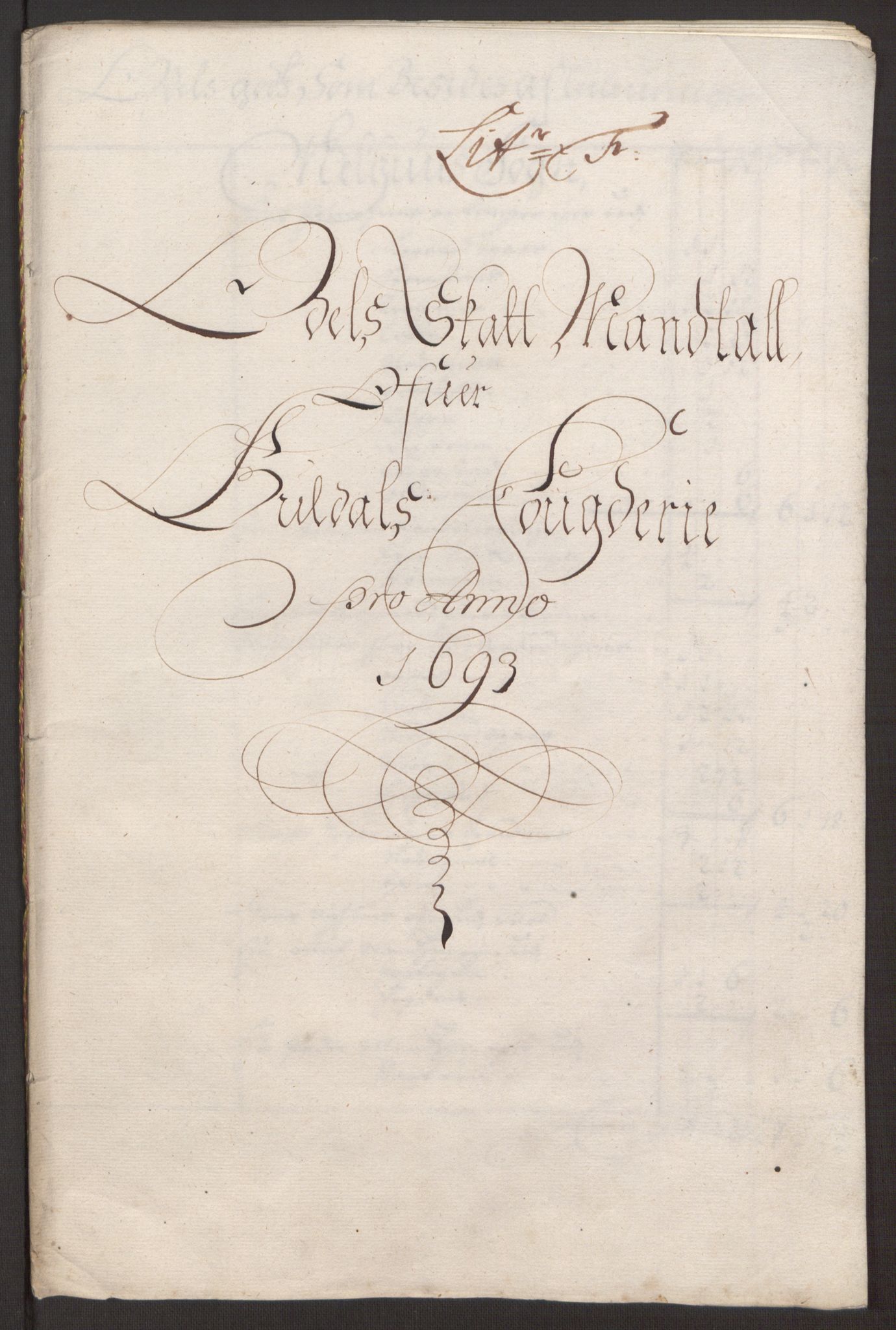 Rentekammeret inntil 1814, Reviderte regnskaper, Fogderegnskap, RA/EA-4092/R59/L3943: Fogderegnskap Gauldal, 1693, p. 95