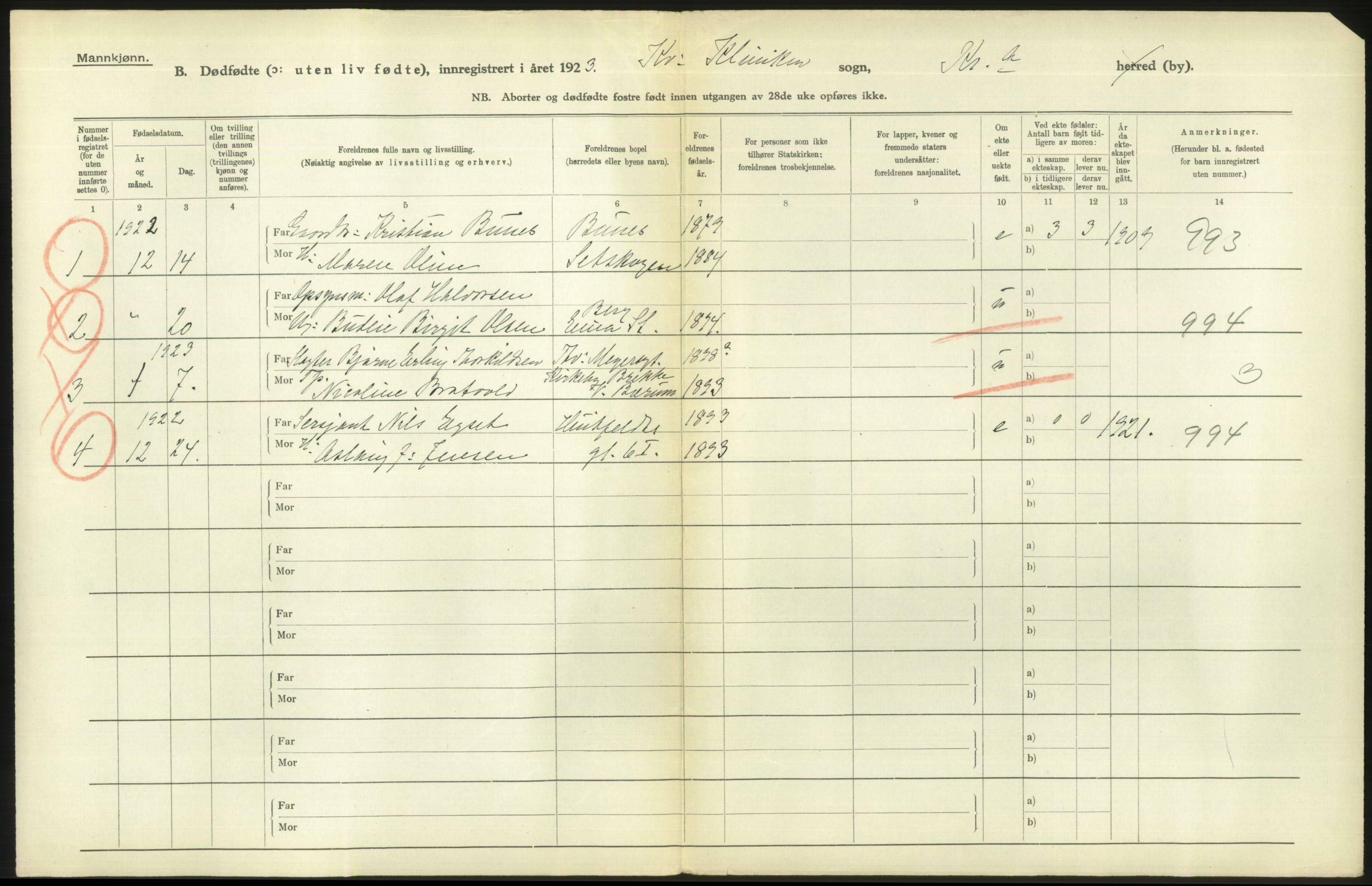 Statistisk sentralbyrå, Sosiodemografiske emner, Befolkning, RA/S-2228/D/Df/Dfc/Dfcc/L0010: Kristiania: Døde, dødfødte, 1923, p. 36