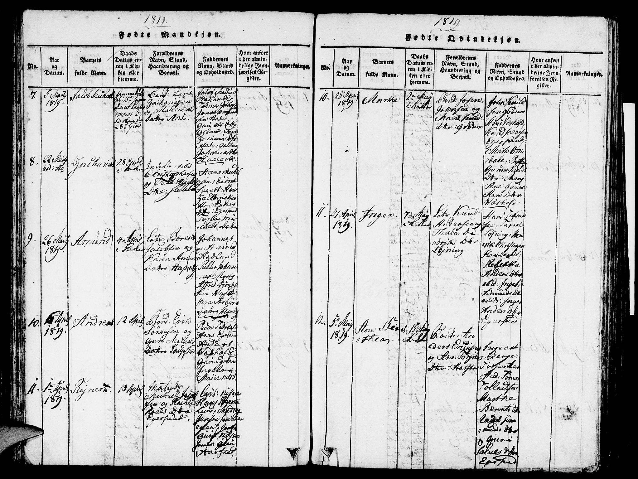 Eigersund sokneprestkontor, AV/SAST-A-101807/S08/L0007: Parish register (official) no. A 7, 1815-1827