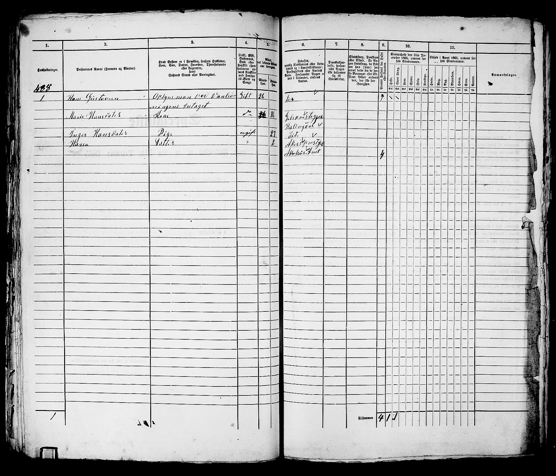 RA, 1865 census for Bragernes in Drammen, 1865, p. 760