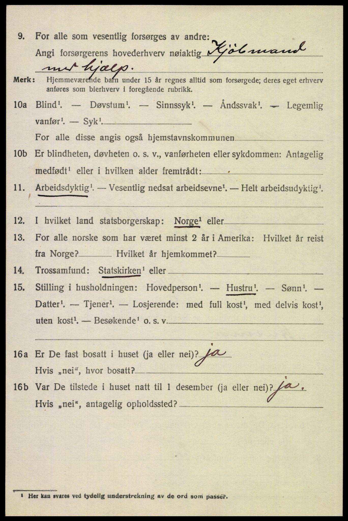 SAH, 1920 census for Tynset, 1920, p. 5483