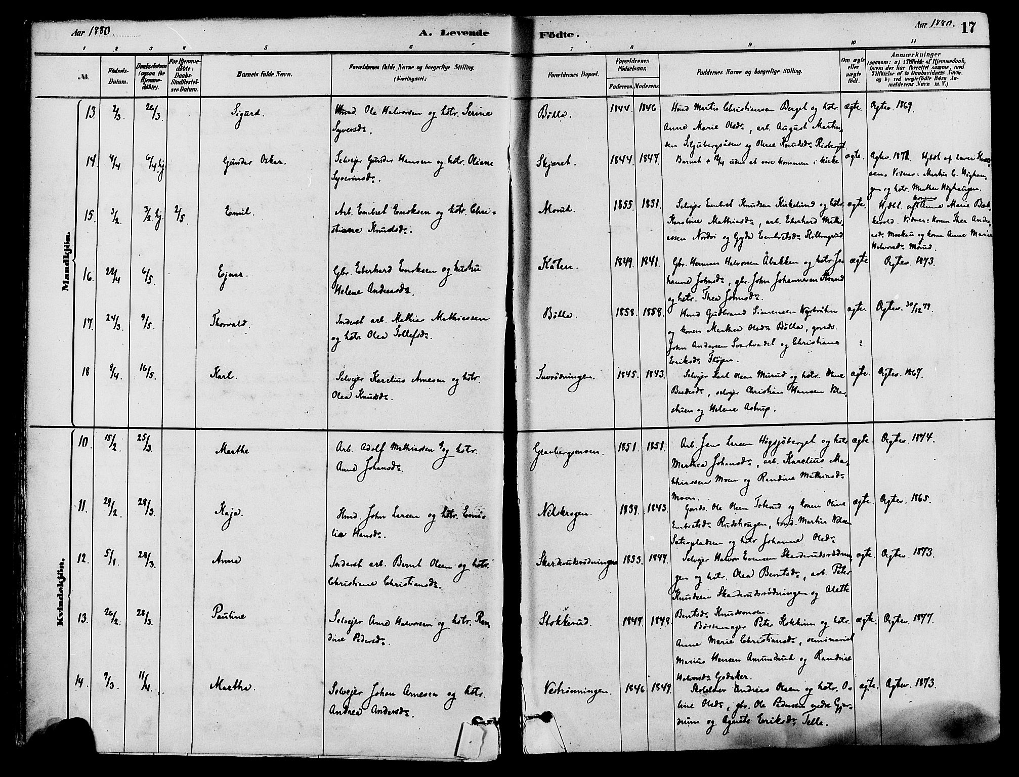 Våler prestekontor, Hedmark, AV/SAH-PREST-040/H/Ha/Haa/L0002: Parish register (official) no. 3, 1879-1911, p. 17