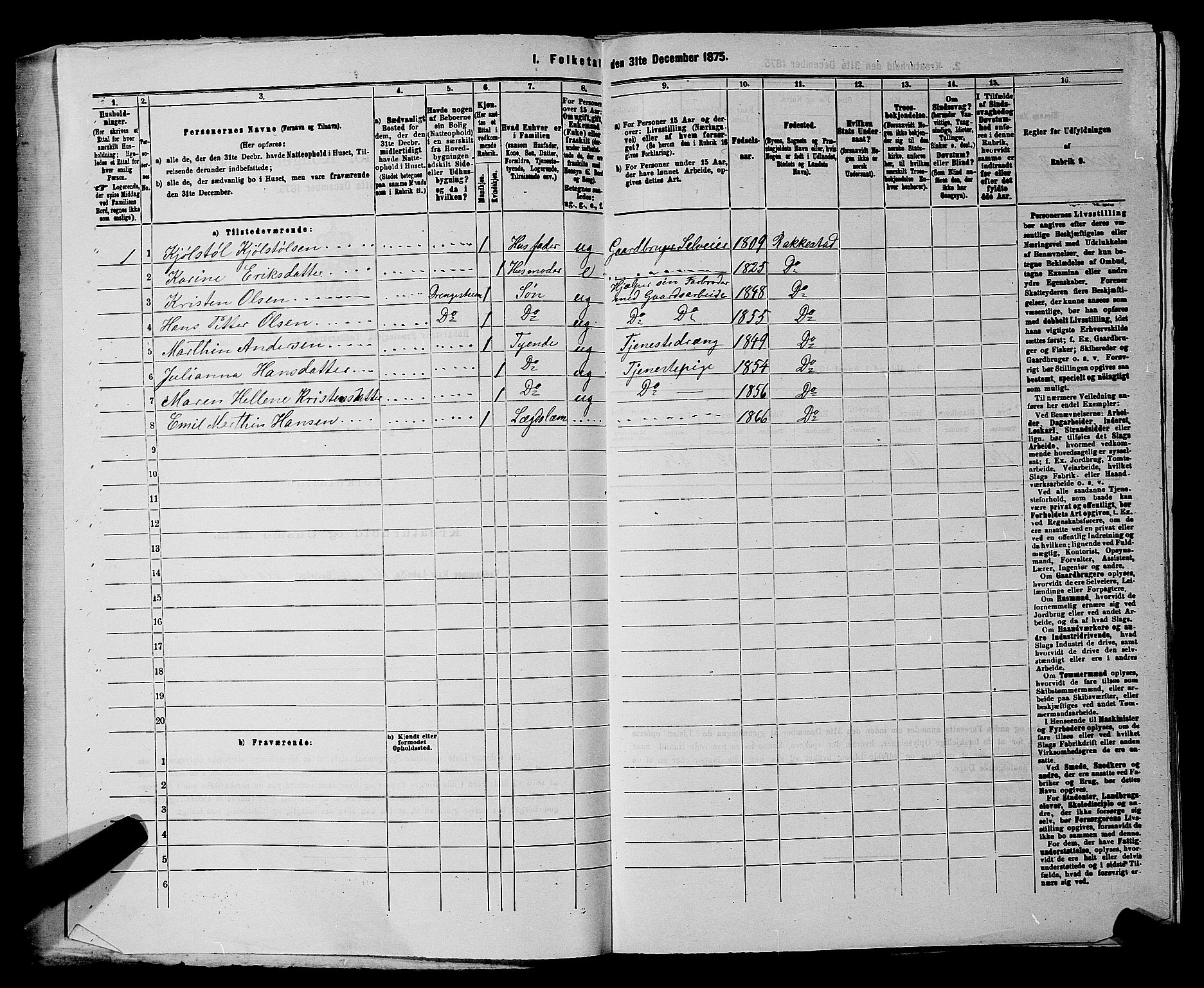 RA, 1875 census for 0128P Rakkestad, 1875, p. 1417