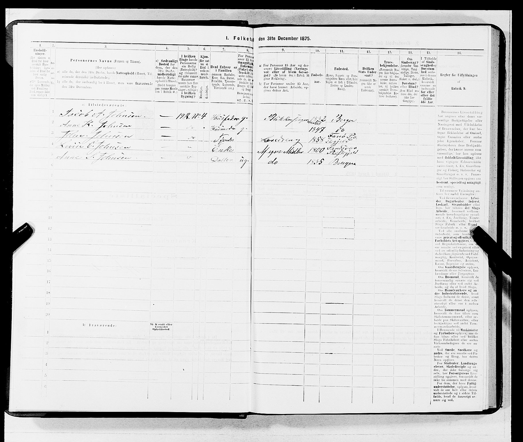 SAB, 1875 census for 1301 Bergen, 1875, p. 4325