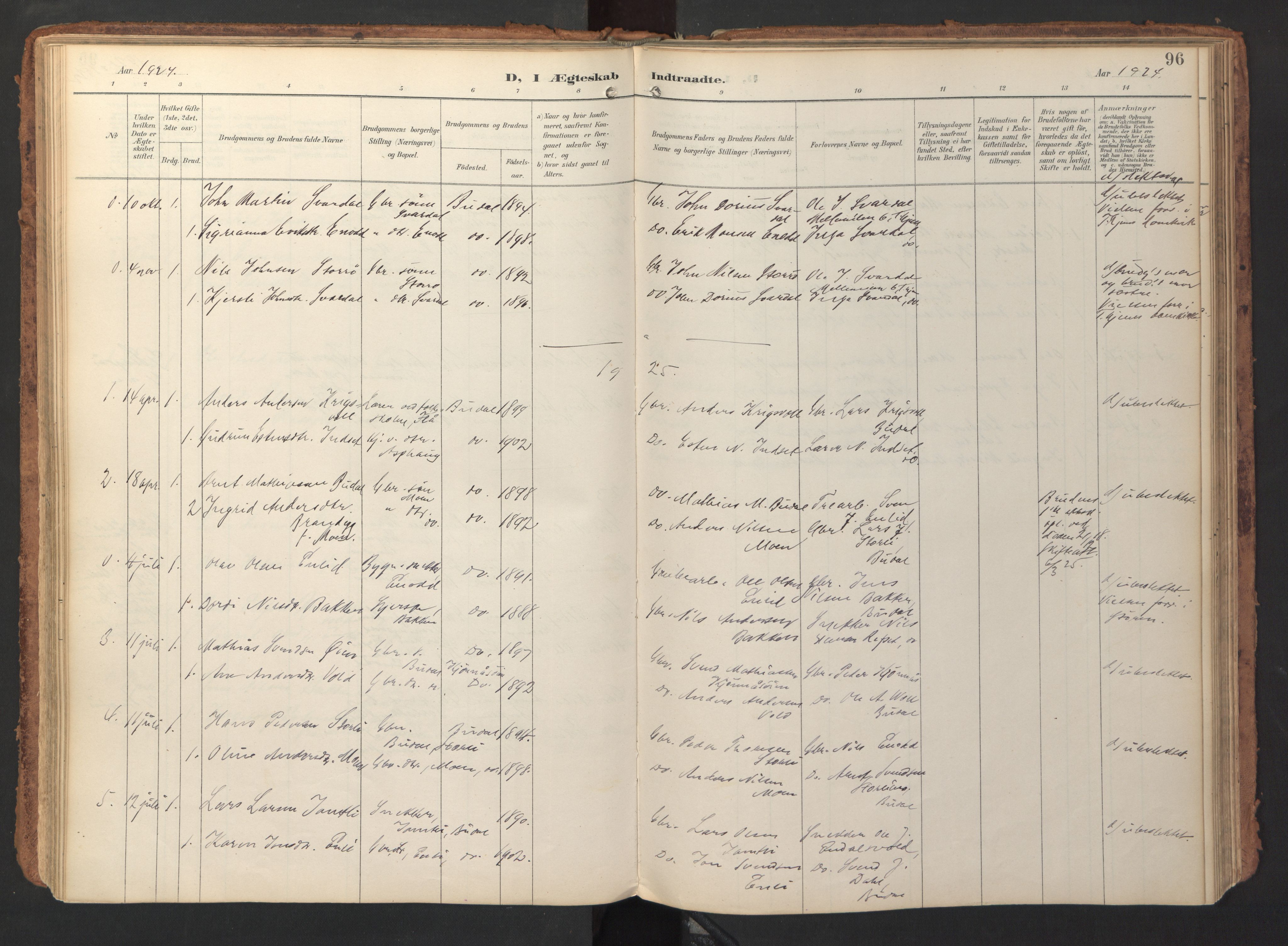 Ministerialprotokoller, klokkerbøker og fødselsregistre - Sør-Trøndelag, SAT/A-1456/690/L1050: Parish register (official) no. 690A01, 1889-1929, p. 96